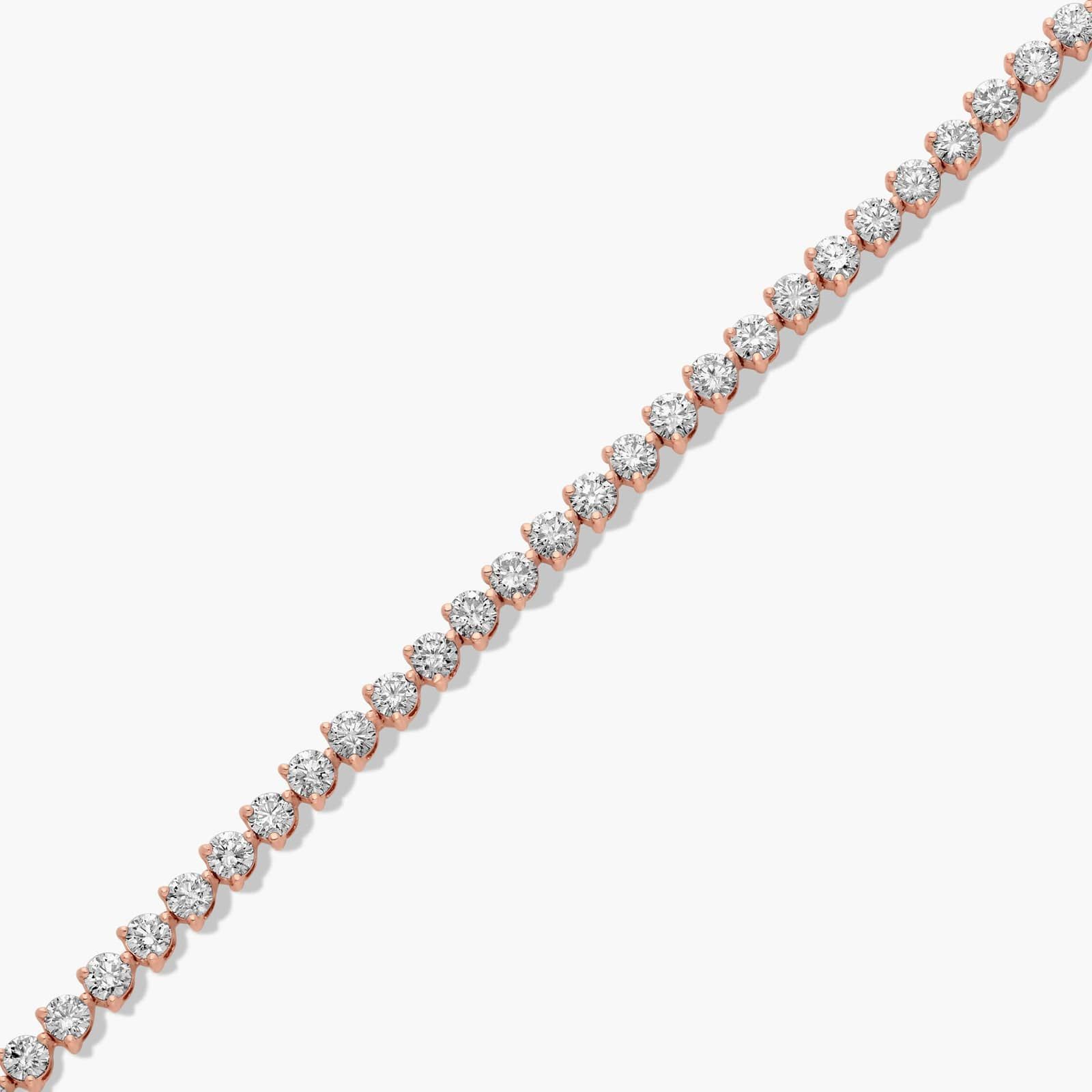 Flower Clasp Tennis Bracelet With 5 CTW Diamonds In 14K Rose Gold By James Allen