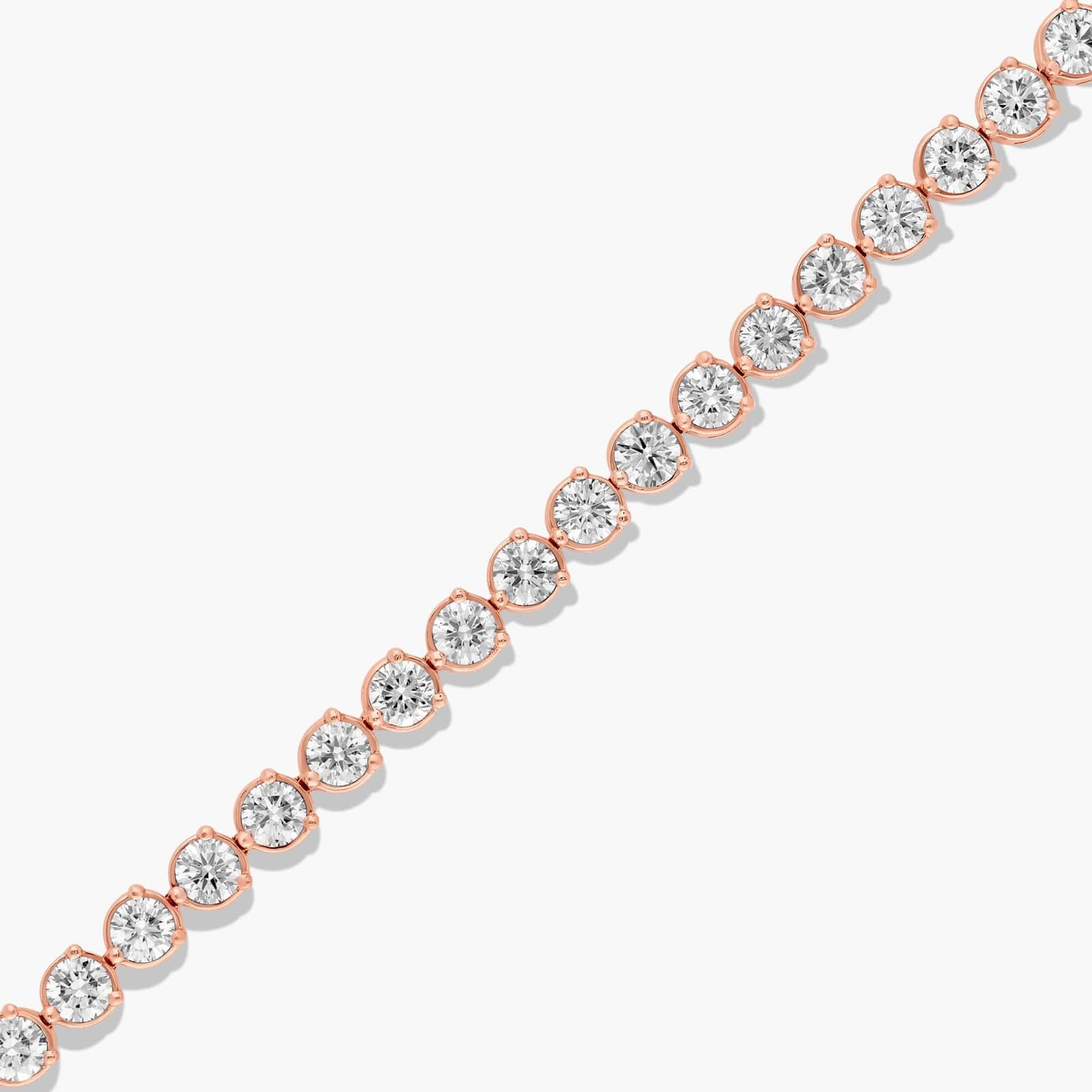 Flower Clasp Tennis Bracelet With 7 CTW Diamonds In 14K Rose Gold By James Allen