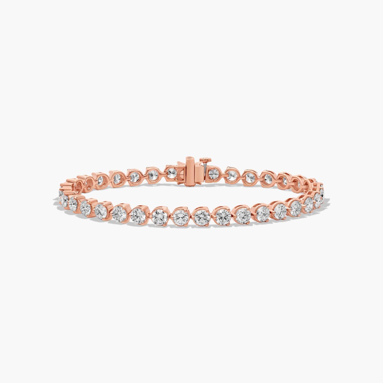 Flower Clasp Tennis Bracelet With 8 CTW Diamonds In 14K Rose Gold By James Allen