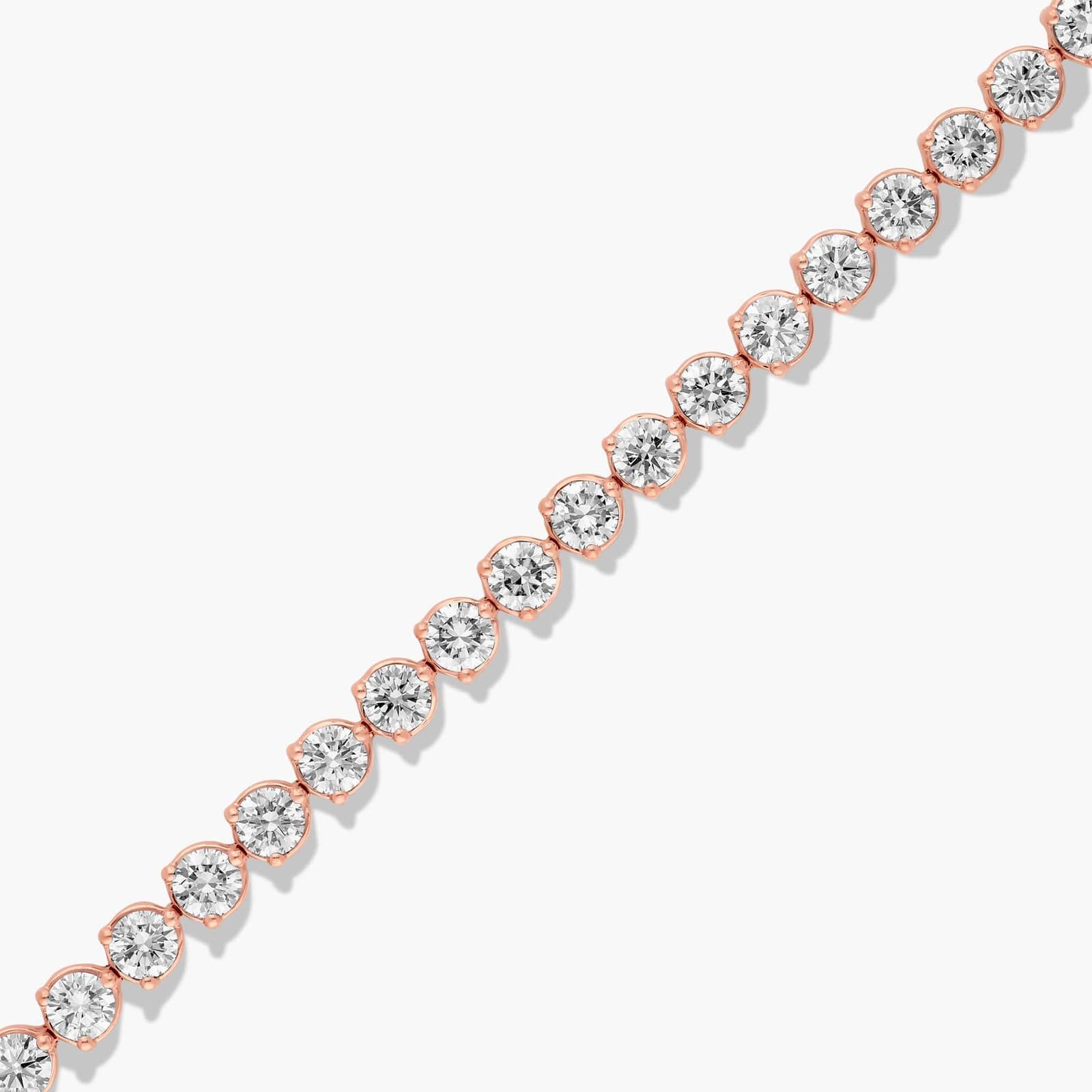 Flower Clasp Tennis Bracelet With 8 CTW Diamonds In 14K Rose Gold By James Allen