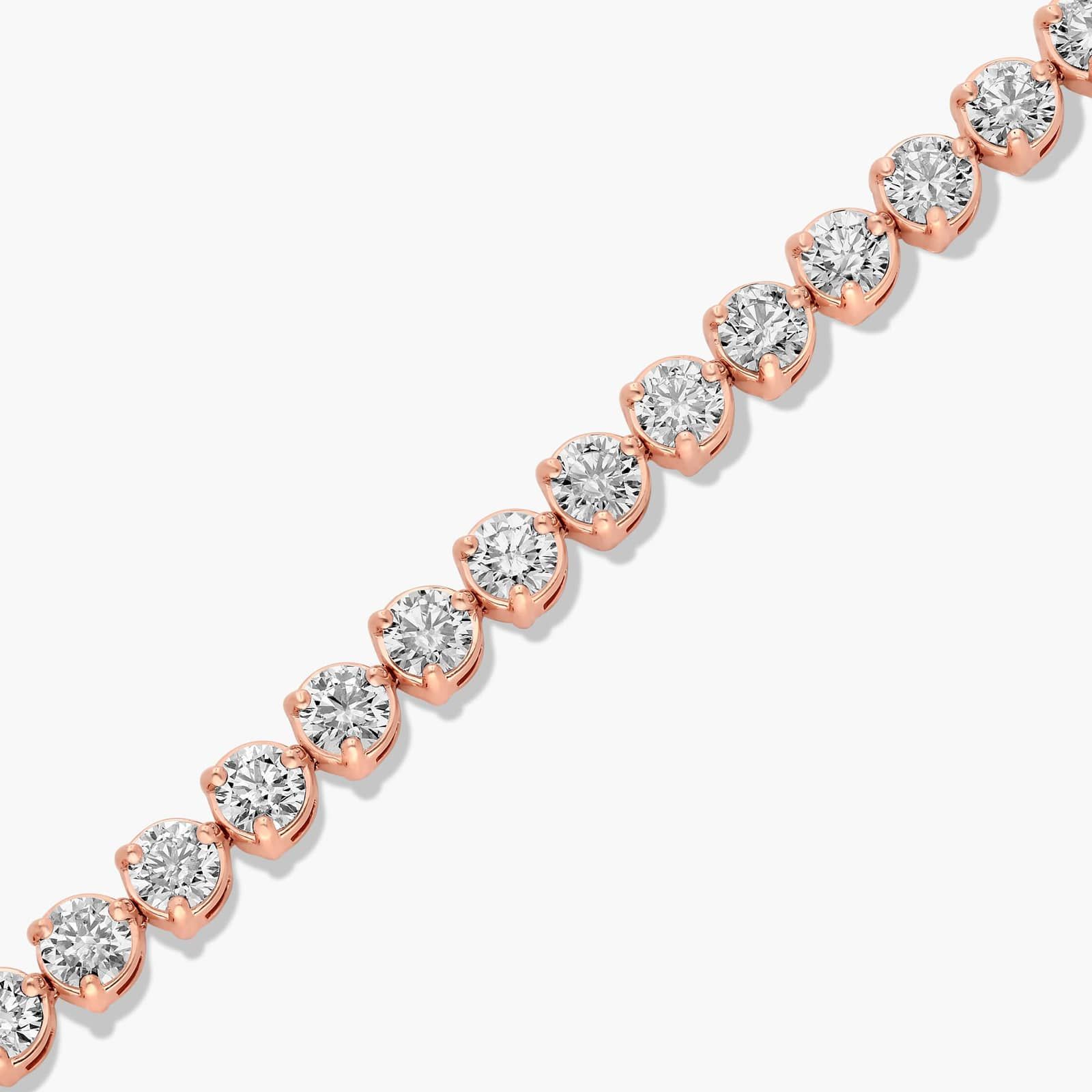 Flower Clasp Tennis Bracelet With 10 CTW Diamonds In 14K Rose Gold By James Allen