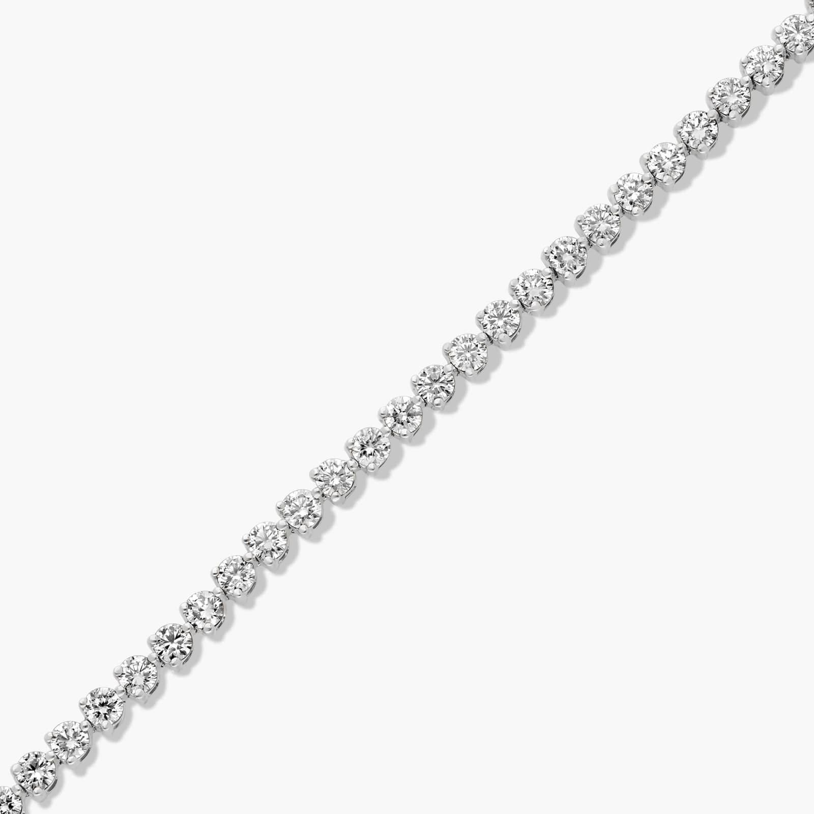 Flower Clasp Tennis Bracelet With 3 CTW Lab-Grown Diamonds In 14K White Gold By James Allen