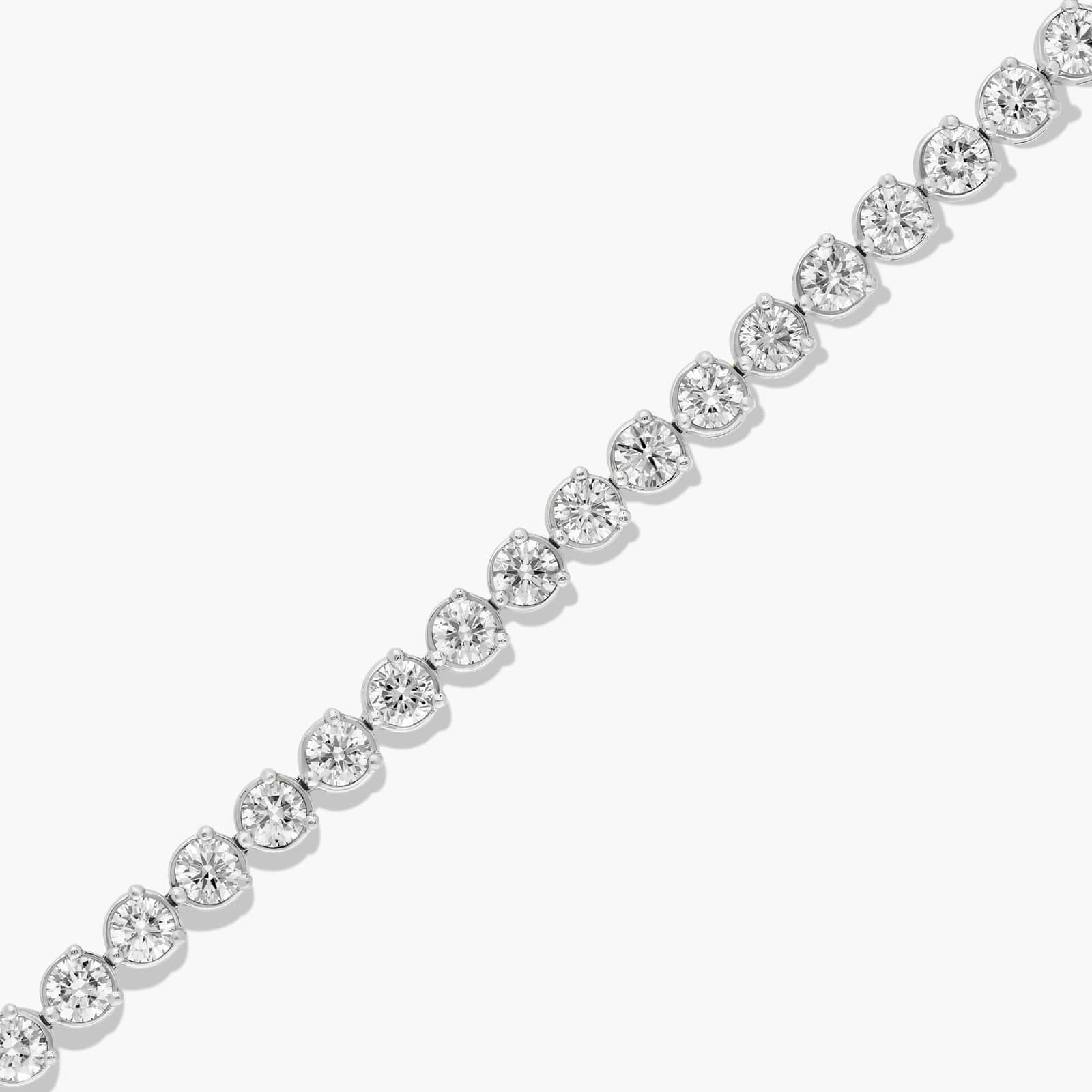 Flower Clasp Tennis Bracelet With 7 CTW Diamonds In 14K White Gold By James Allen