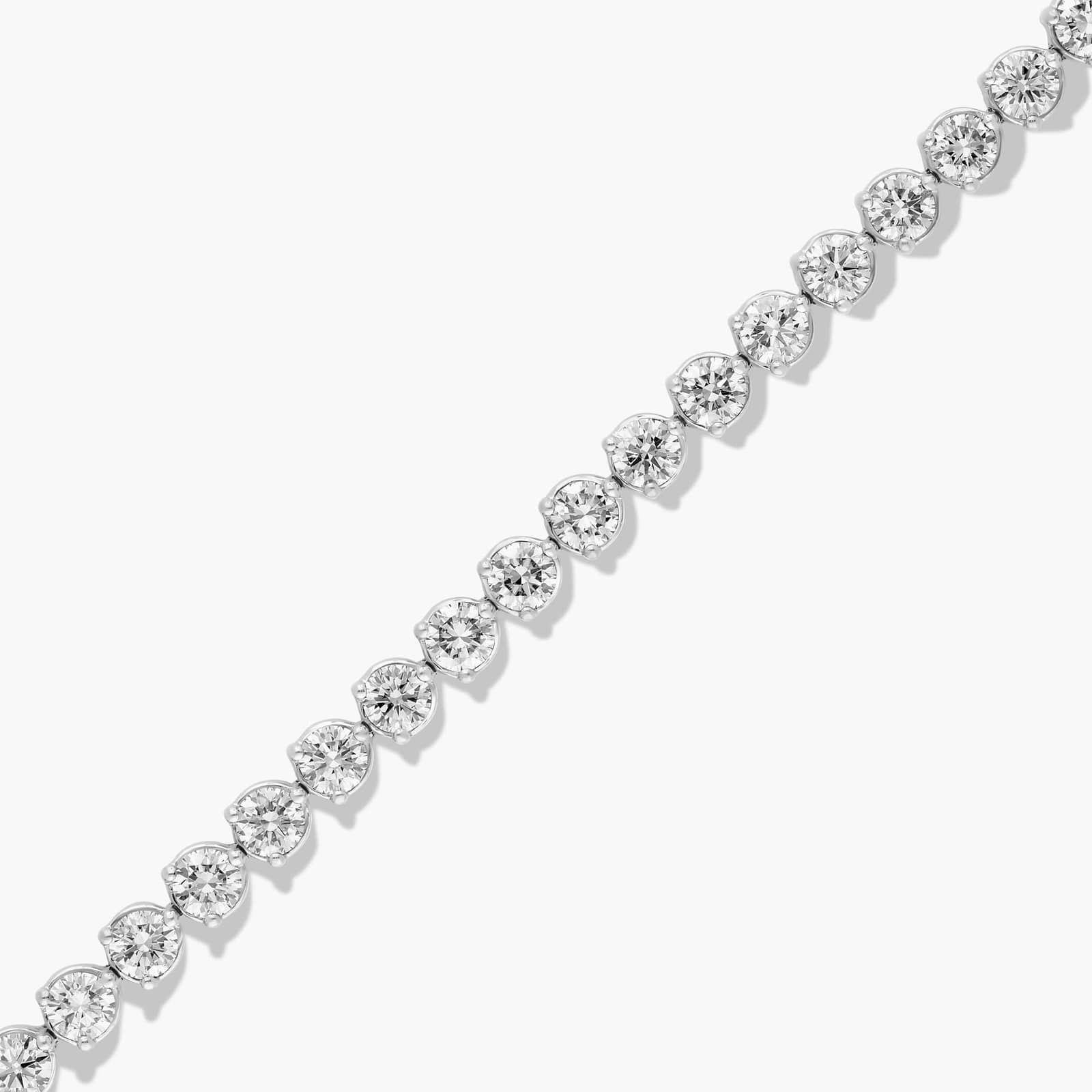 Flower Clasp Tennis Bracelet With 8 CTW Diamonds In 14K White Gold By James Allen