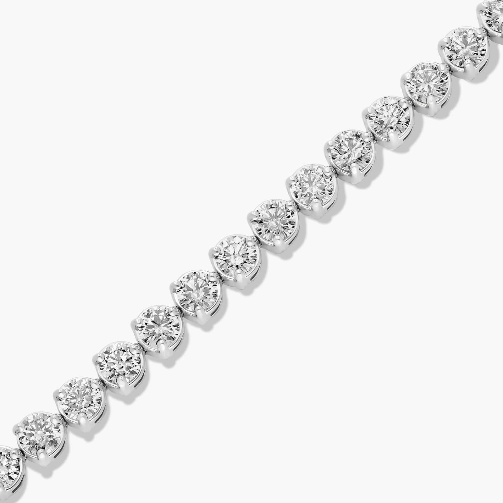 Flower Clasp Tennis Bracelet With 10 CTW Lab-Grown Diamonds In 14K White Gold By James Allen