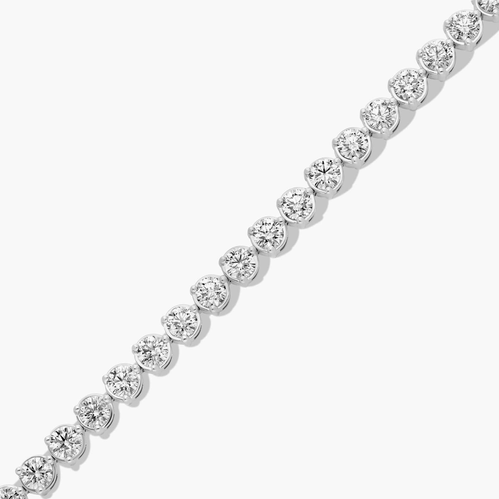 Flower Clasp Tennis Bracelet With 15 CTW Lab-Grown Diamonds In 14K White Gold (7") By James Allen