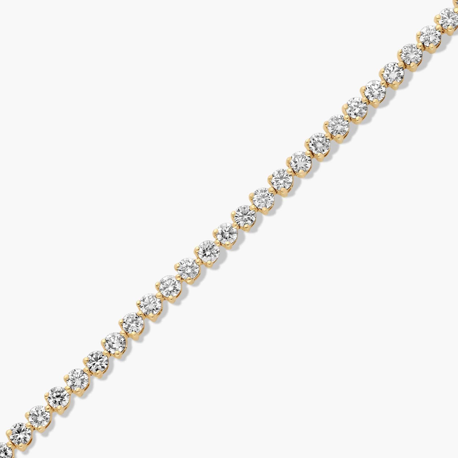 Flower Clasp Tennis Bracelet With 3 CTW Lab-Grown Diamonds In 14K Yellow Gold By James Allen