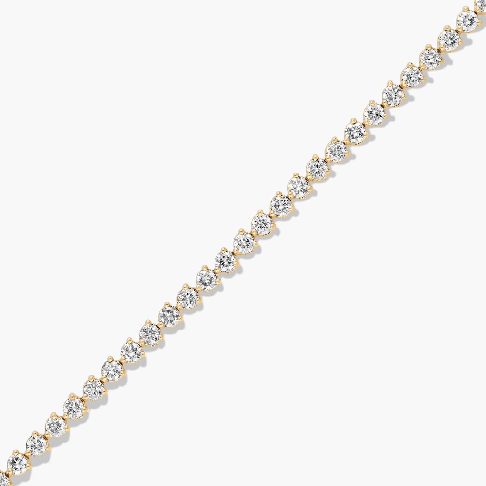 Flower Clasp Tennis Bracelet With 4 CTW Lab-Grown Diamonds In 14K Yellow Gold By James Allen