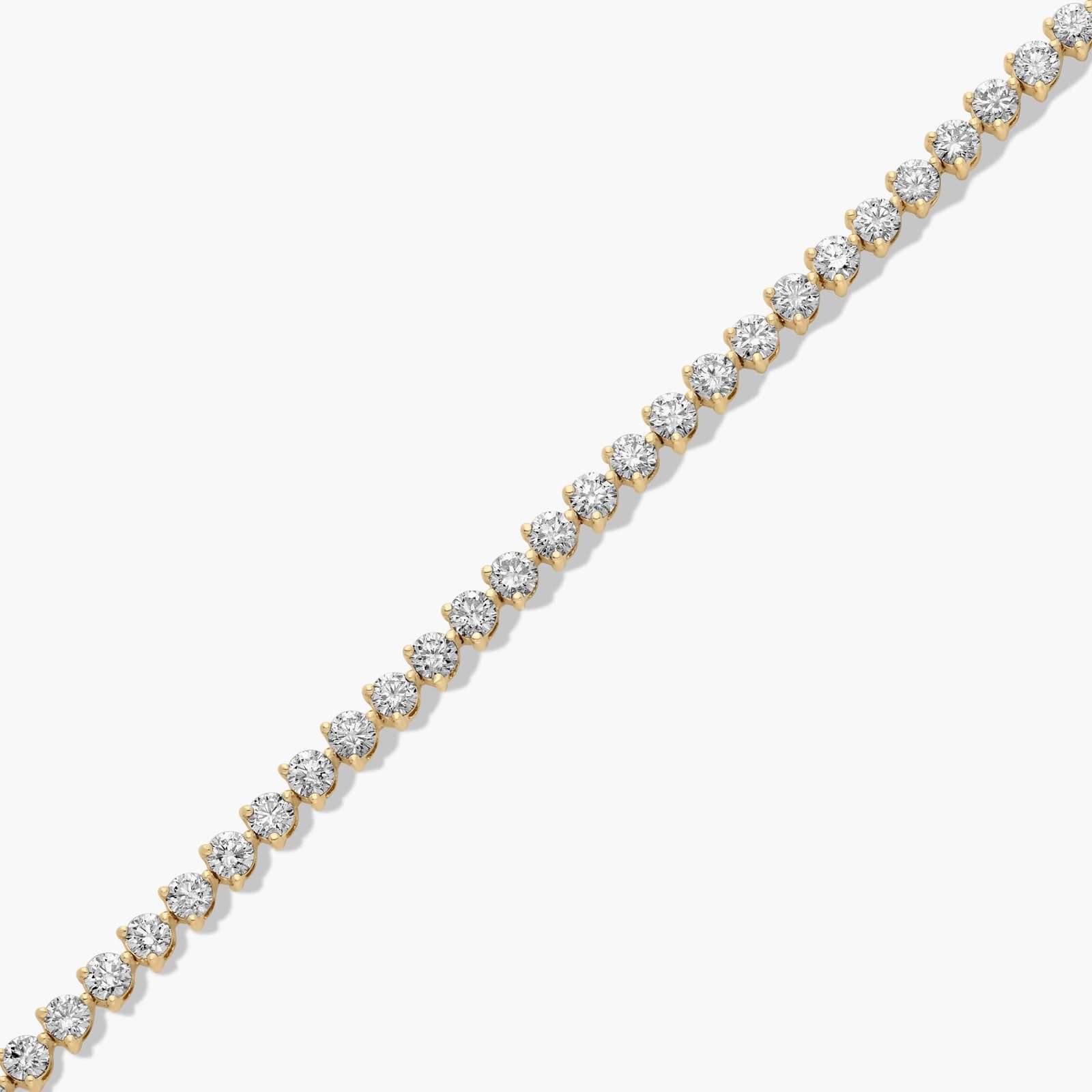 Flower Clasp Tennis Bracelet With 5 CTW Diamonds In 14K Yellow Gold By James Allen