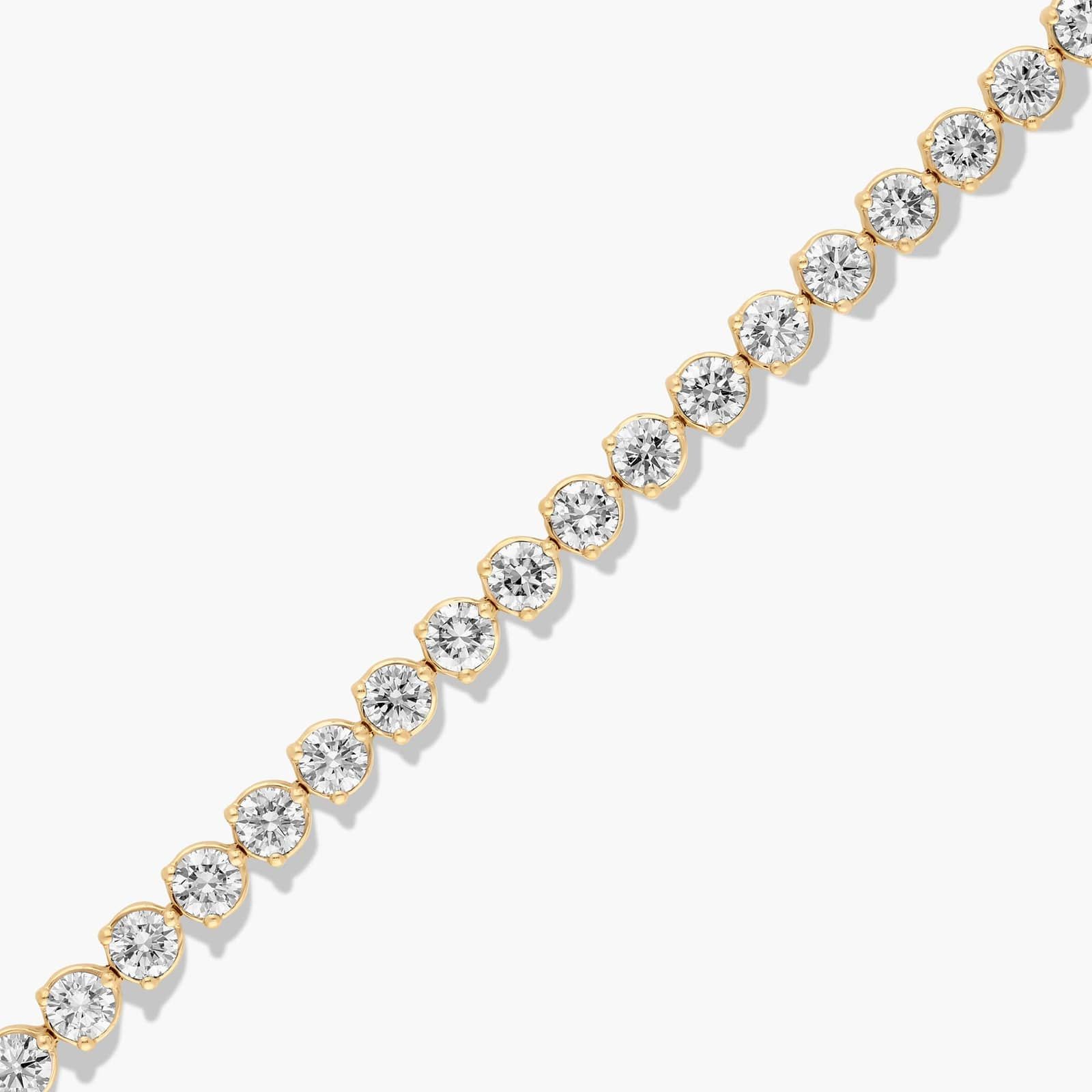 Flower Clasp Tennis Bracelet With 8 CTW Lab-Grown Diamonds In 14K Yellow Gold By James Allen