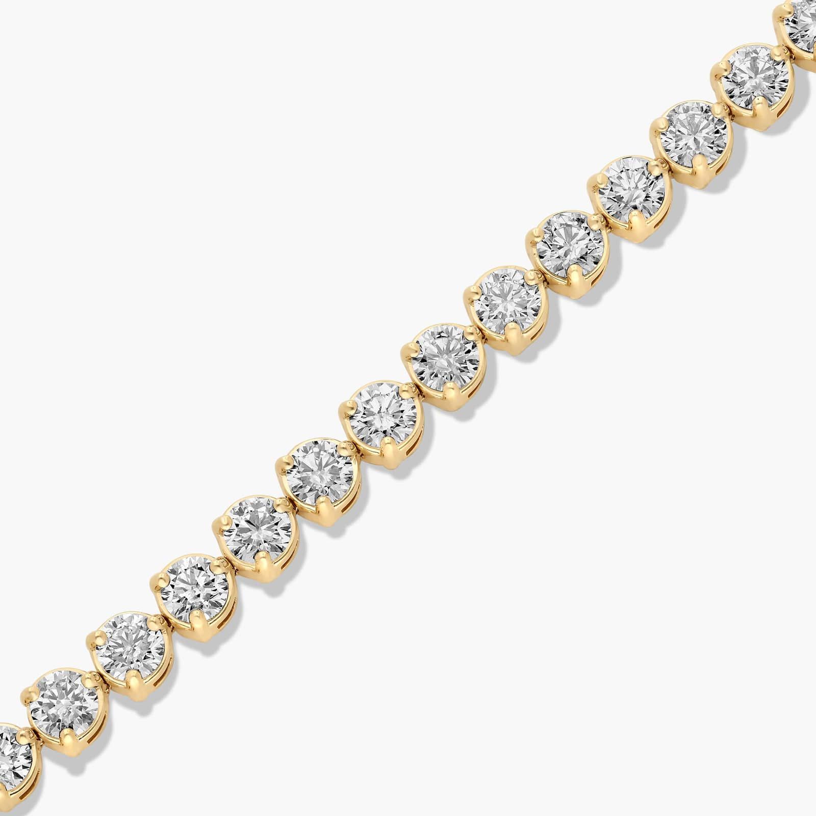 Flower Clasp Tennis Bracelet With 10 CTW Diamonds In 14K Yellow Gold By James Allen
