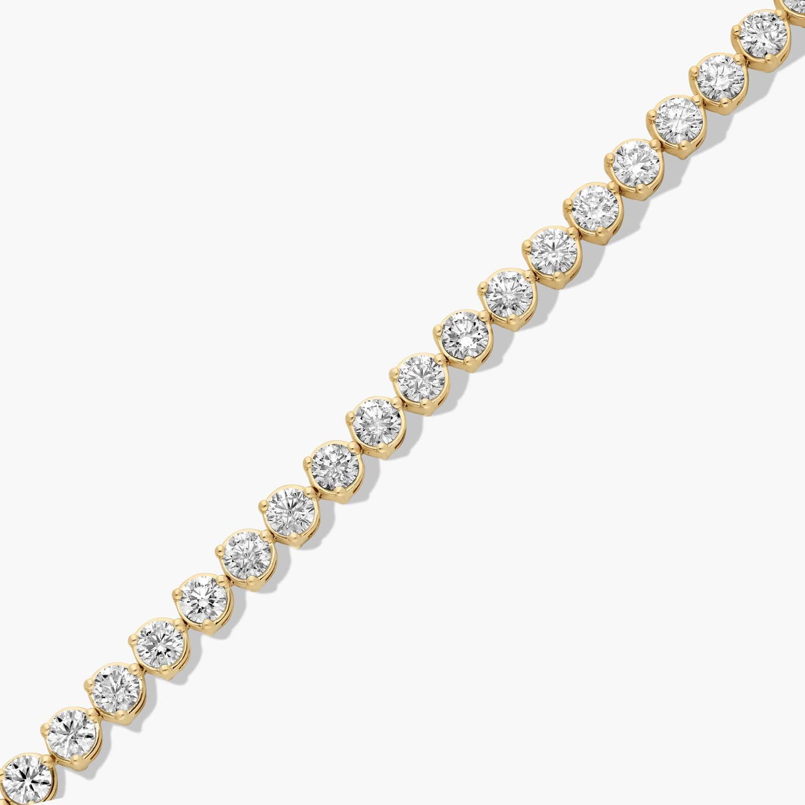 Flower Clasp Tennis Bracelet With 12 CTW Lab-Grown Diamonds In 14K Yellow Gold (7") By James Allen