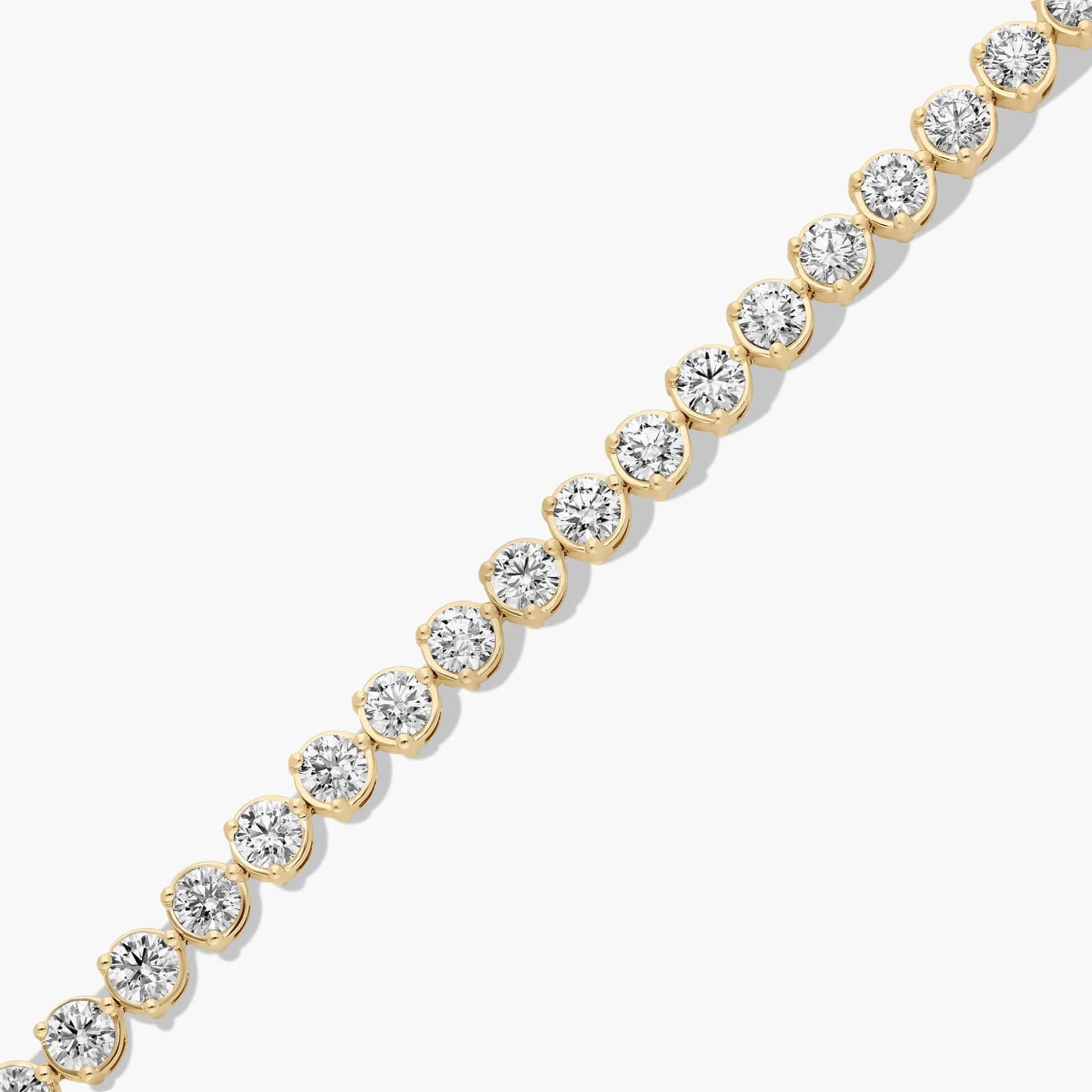 Flower Clasp Tennis Bracelet With 15 CTW Lab-Grown Diamonds In 14K Yellow Gold (7") By James Allen