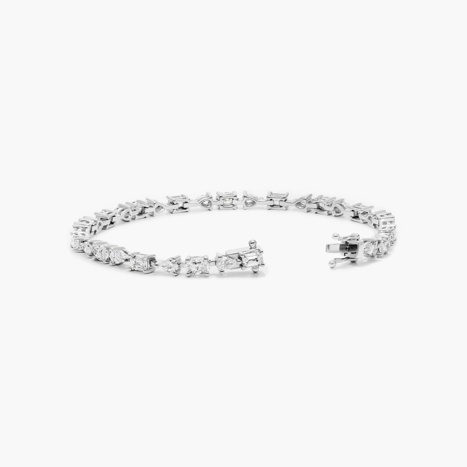 Lab-Grown Diamond Fancy Array Tennis Bracelet In 14K White Gold By James Allen