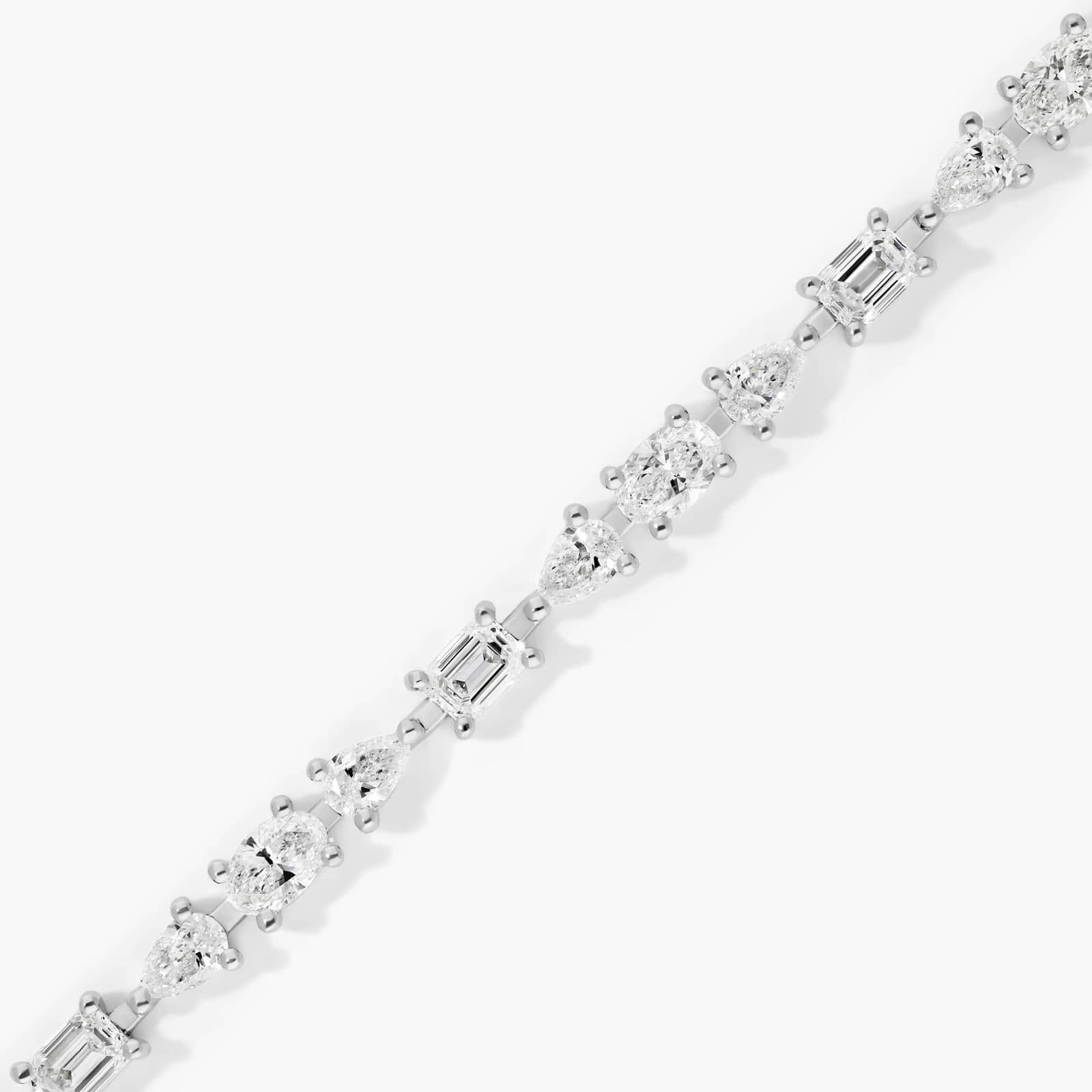 Lab-Grown Diamond Fancy Array Tennis Bracelet In 14K White Gold By James Allen