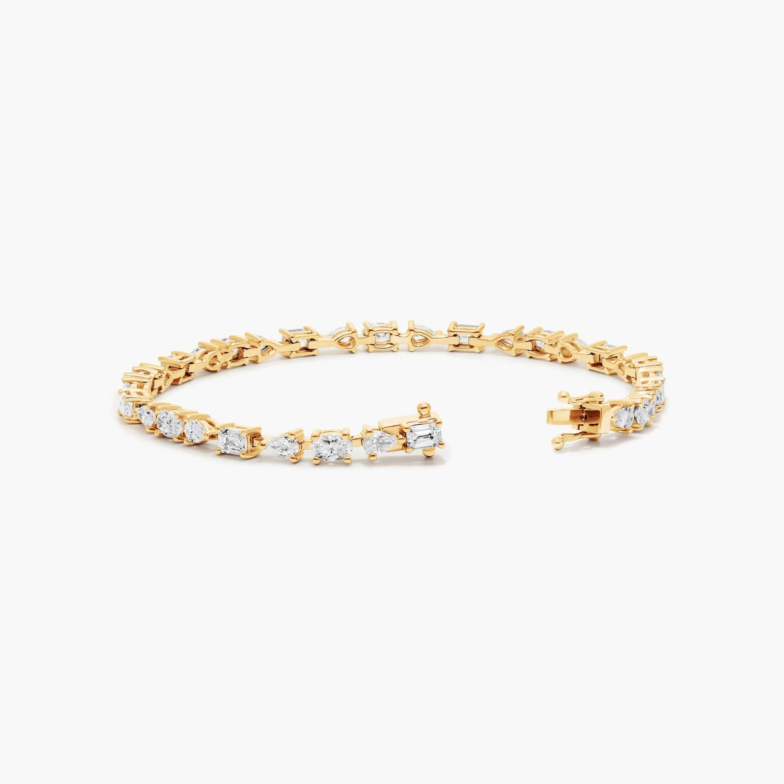 Lab-Grown Diamond Fancy Array Tennis Bracelet In 14K Yellow Gold By James Allen
