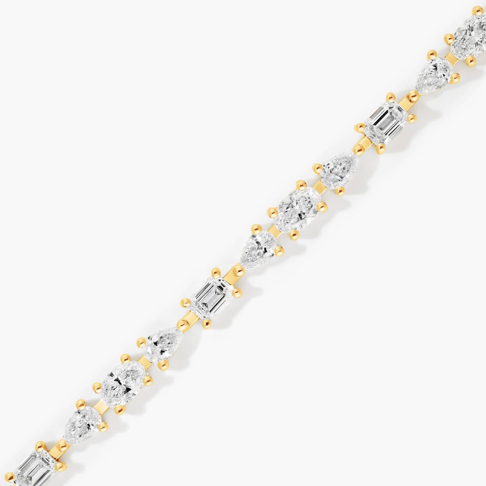 Lab-Grown Diamond Fancy Array Tennis Bracelet In 14K Yellow Gold By James Allen