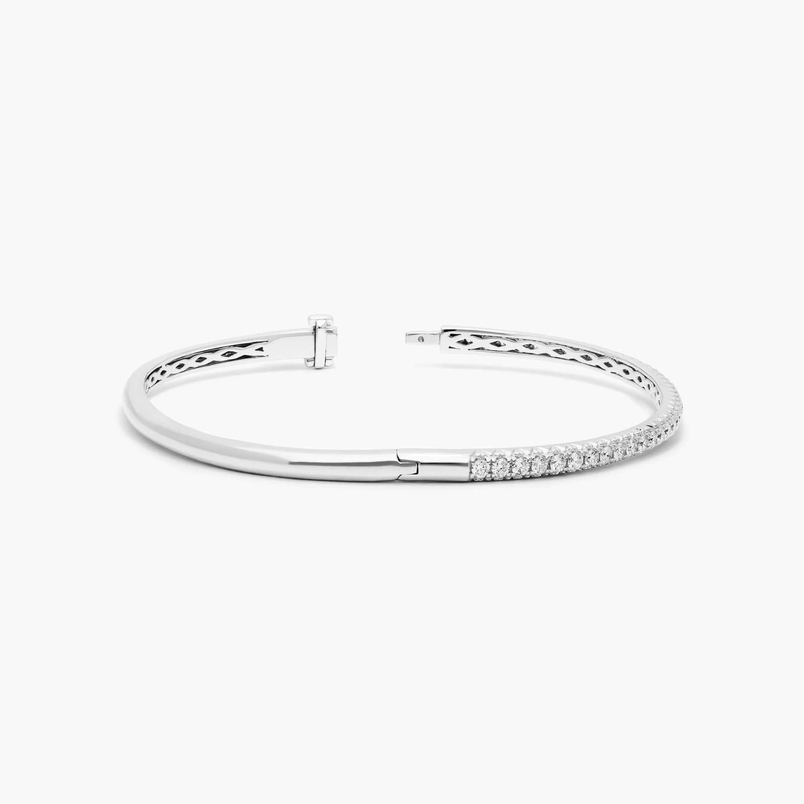 Classic Bangle with 1 CTW Diamonds In 14K White Gold By James Allen