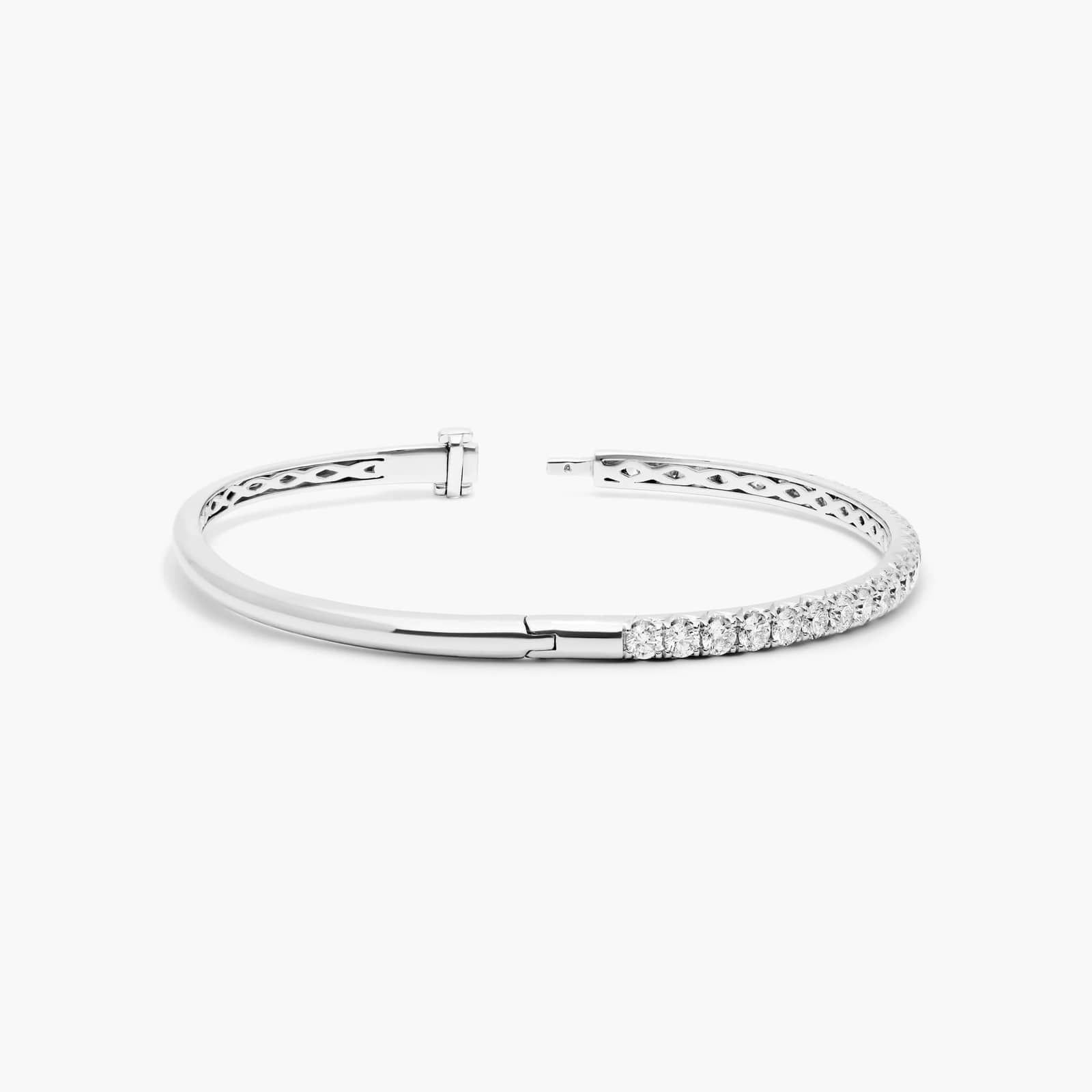 Classic Bangle with 2 CTW Diamonds In 14K White Gold By James Allen