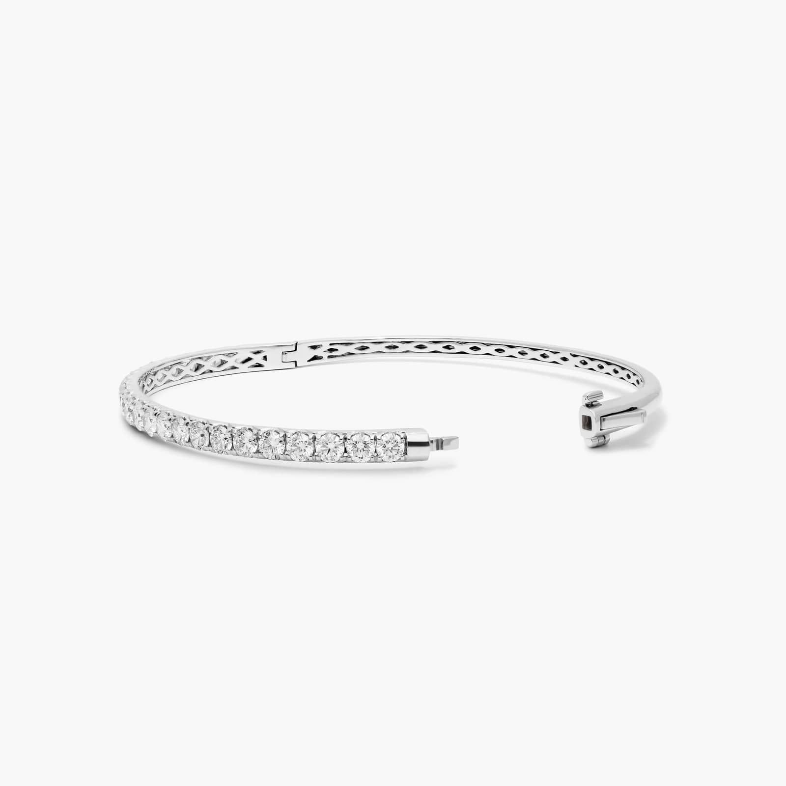 Classic Bangle with 3 CTW Diamonds In 14K White Gold By James Allen