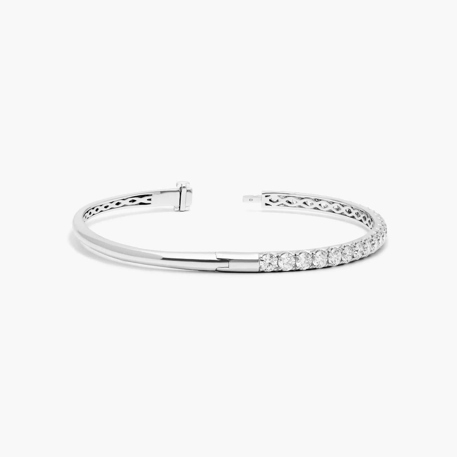 Classic Bangle with 3 CTW Diamonds In 14K White Gold By James Allen