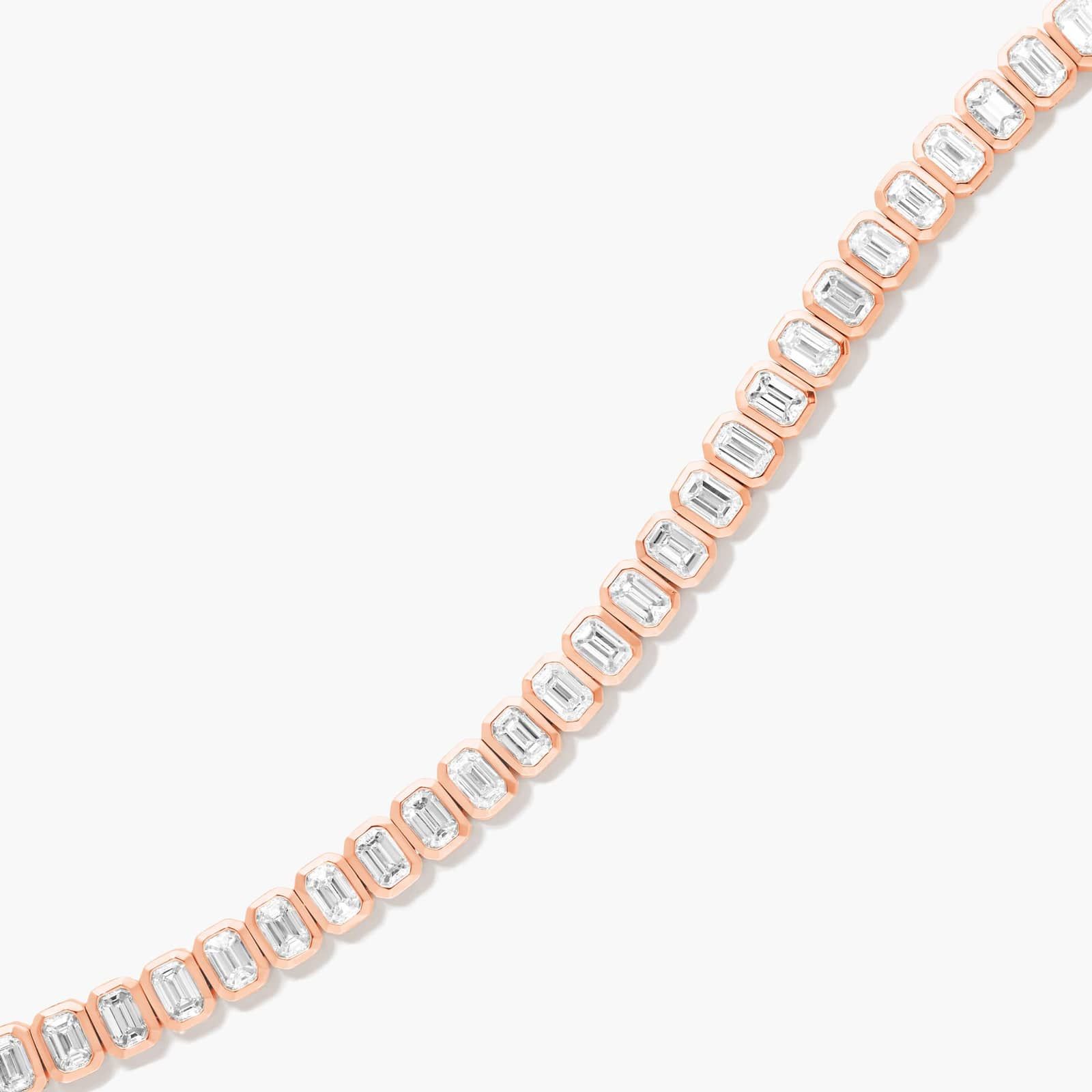 Bezel Tennis Bracelet With Emerald Cut Lab-Grown Diamonds In 14K Rose Gold By James Allen