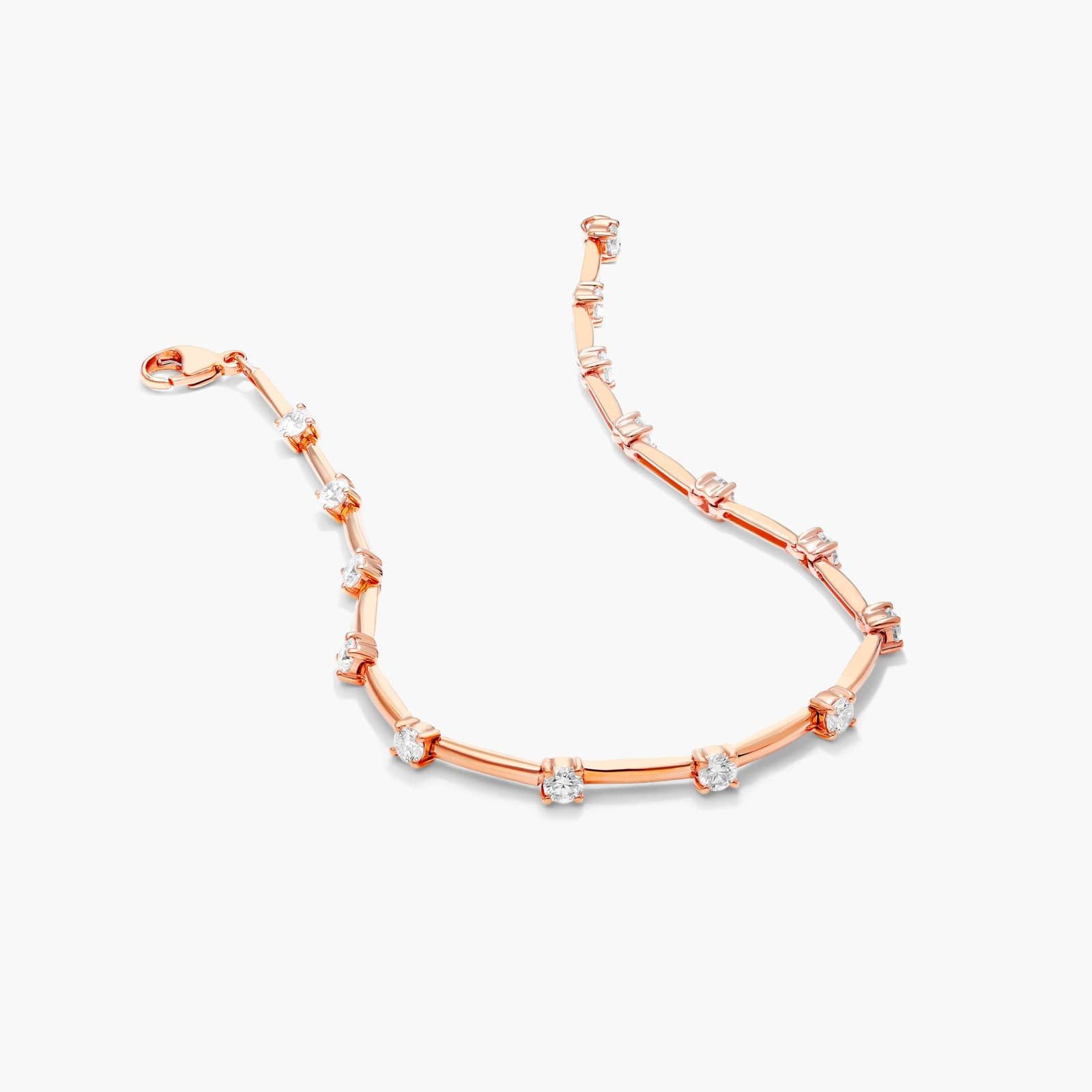 Station Dash Lab-Grown Diamond Bracelet In 14K Rose Gold By James Allen