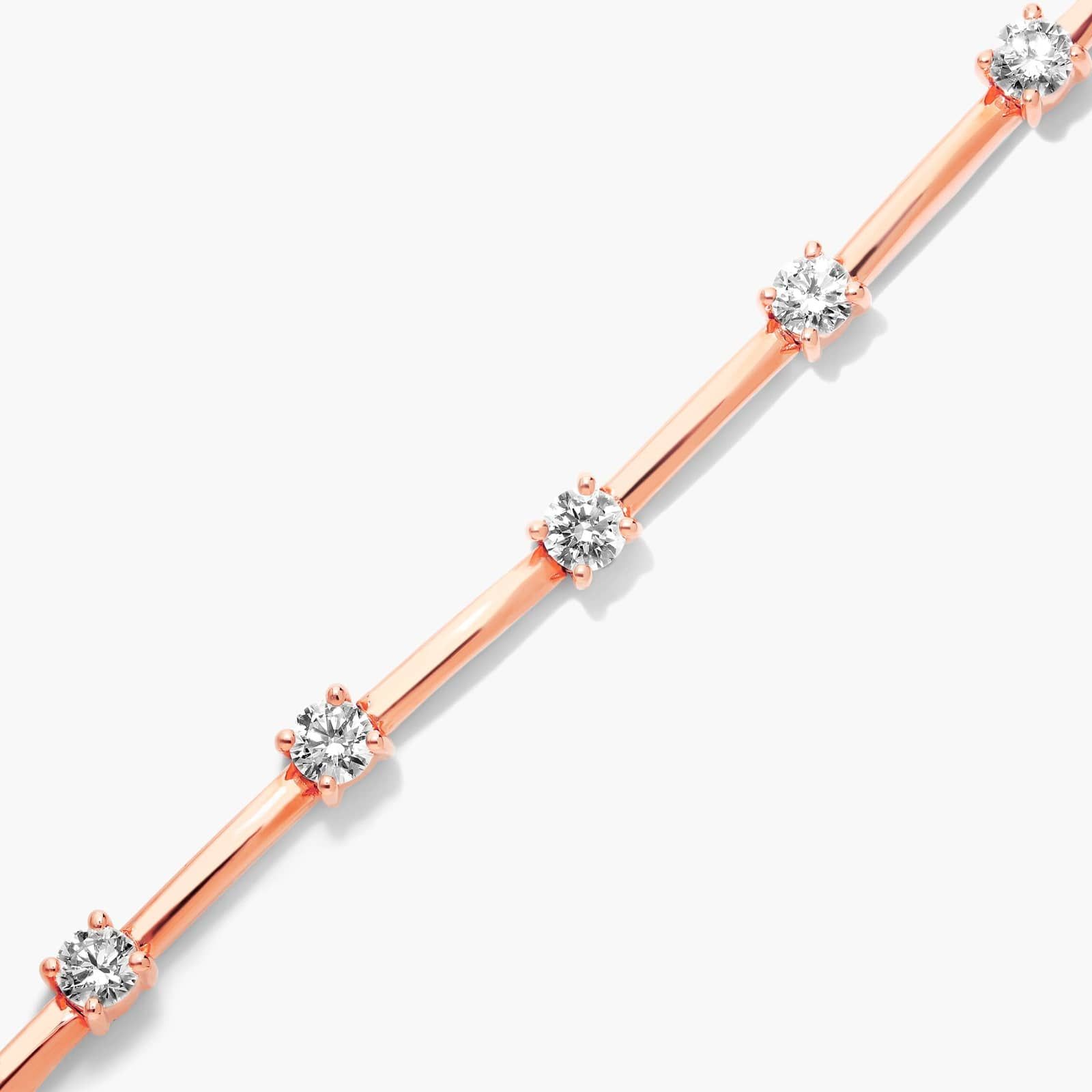 Station Dash Lab-Grown Diamond Bracelet In 14K Rose Gold By James Allen