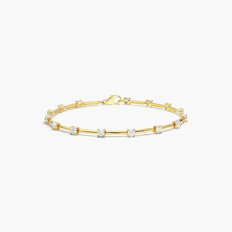 Station Dash Lab-Grown Diamond Bracelet In 14K Yellow Gold By James Allen