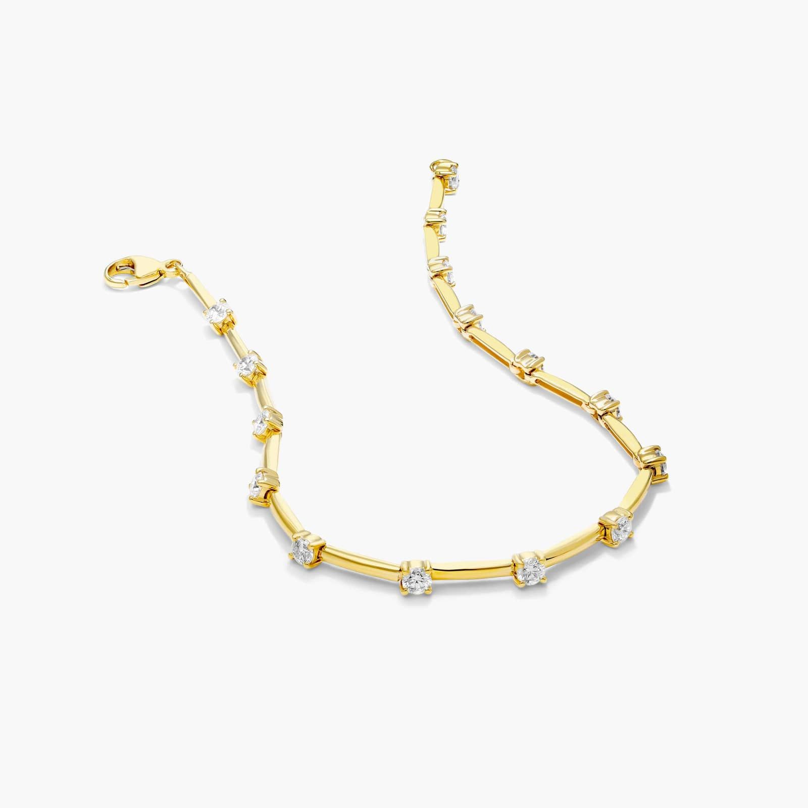 Station Dash Lab-Grown Diamond Bracelet In 14K Yellow Gold By James Allen