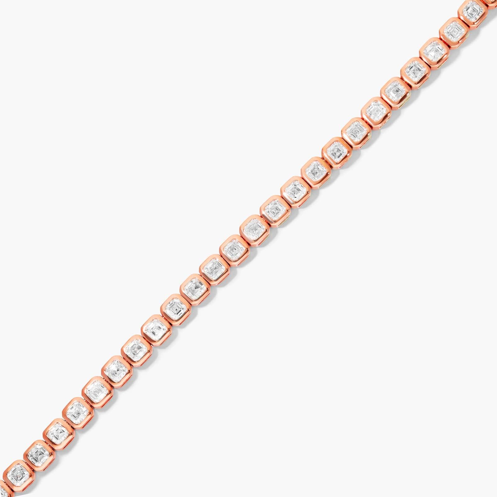 Bezel Tennis Bracelet With Asscher Cut Lab-Grown Diamonds In 14K Rose Gold By James Allen
