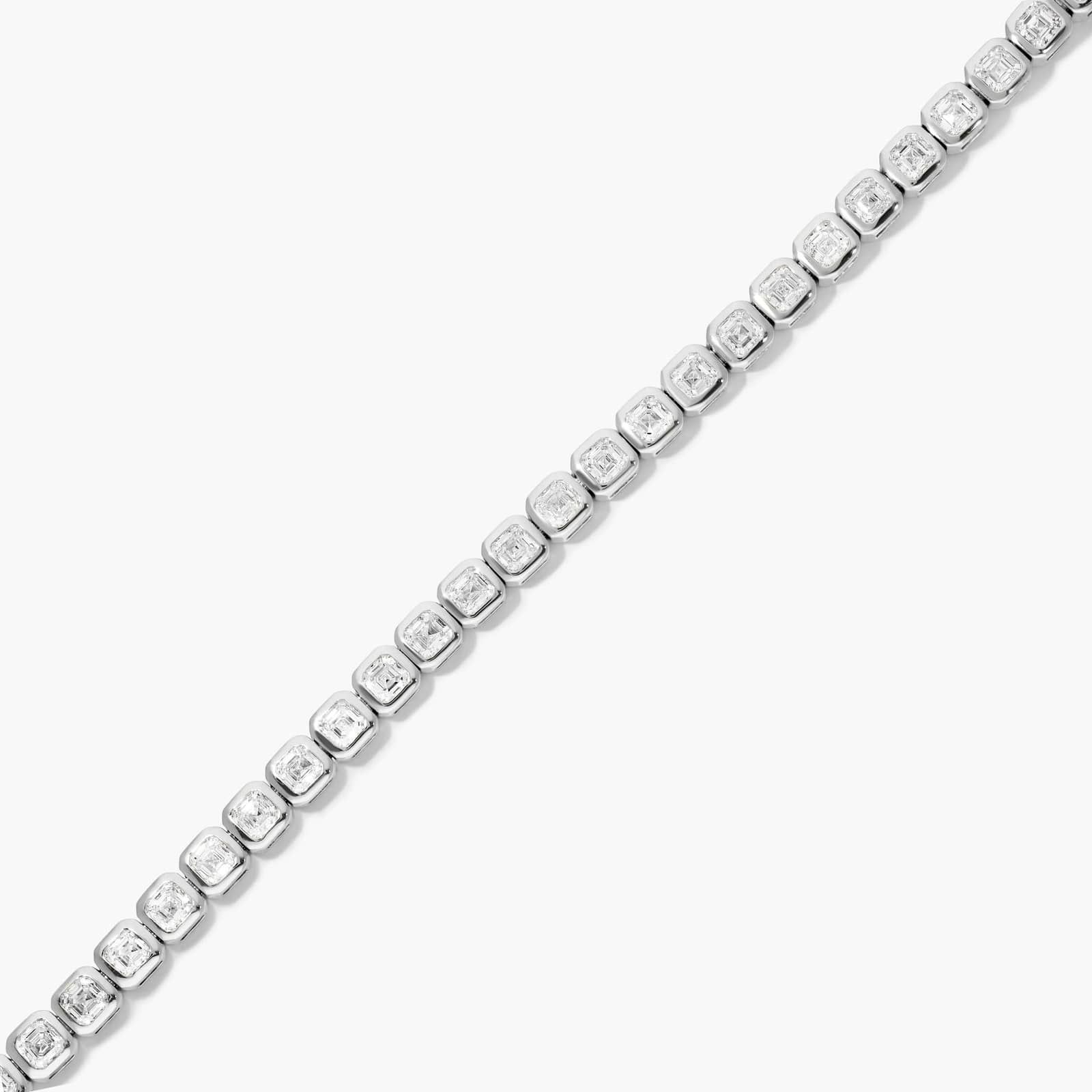 Bezel Tennis Bracelet With Asscher Cut Diamonds In 14K White Gold By James Allen