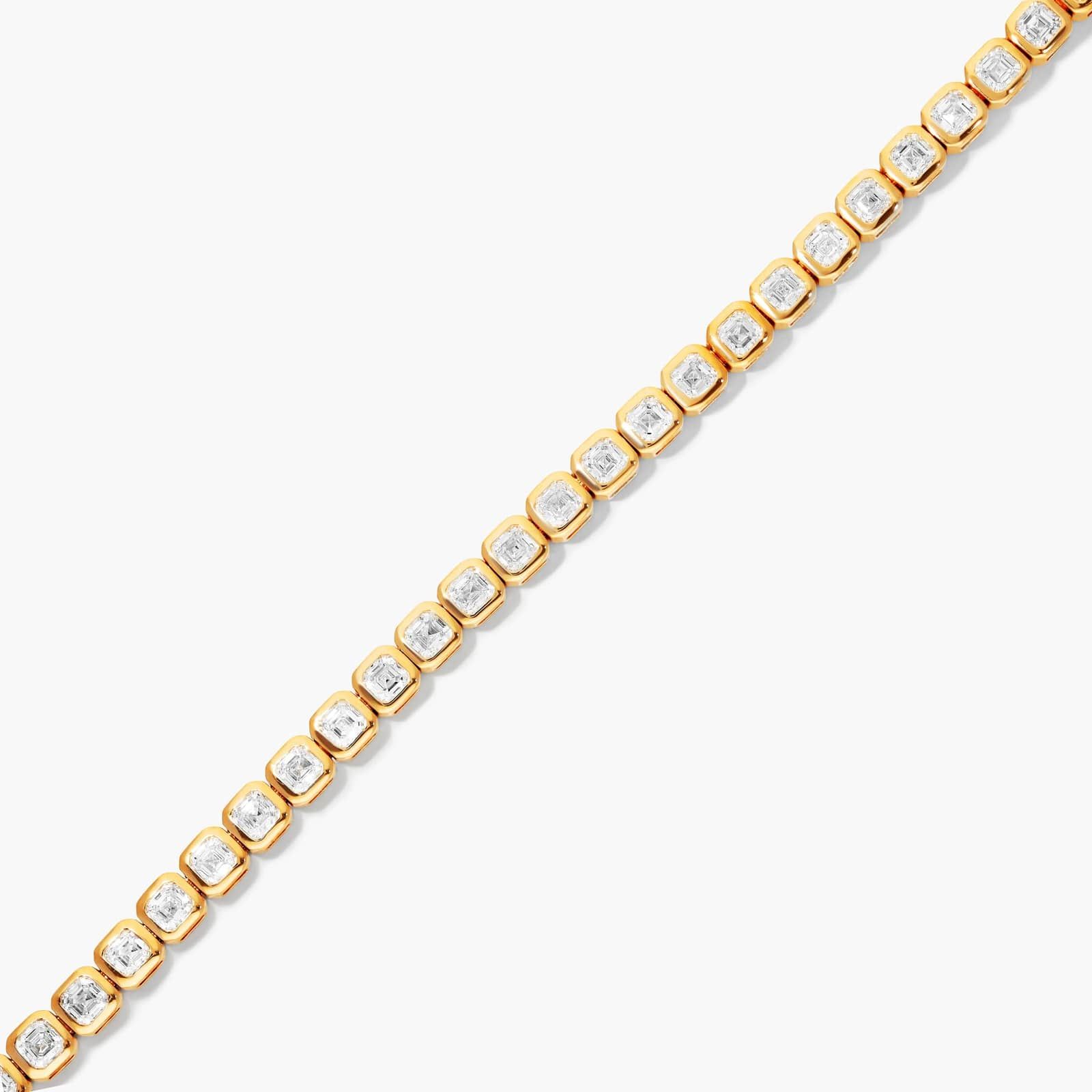 Bezel Tennis Bracelet With Asscher Cut Diamonds In 14K Yellow Gold By James Allen