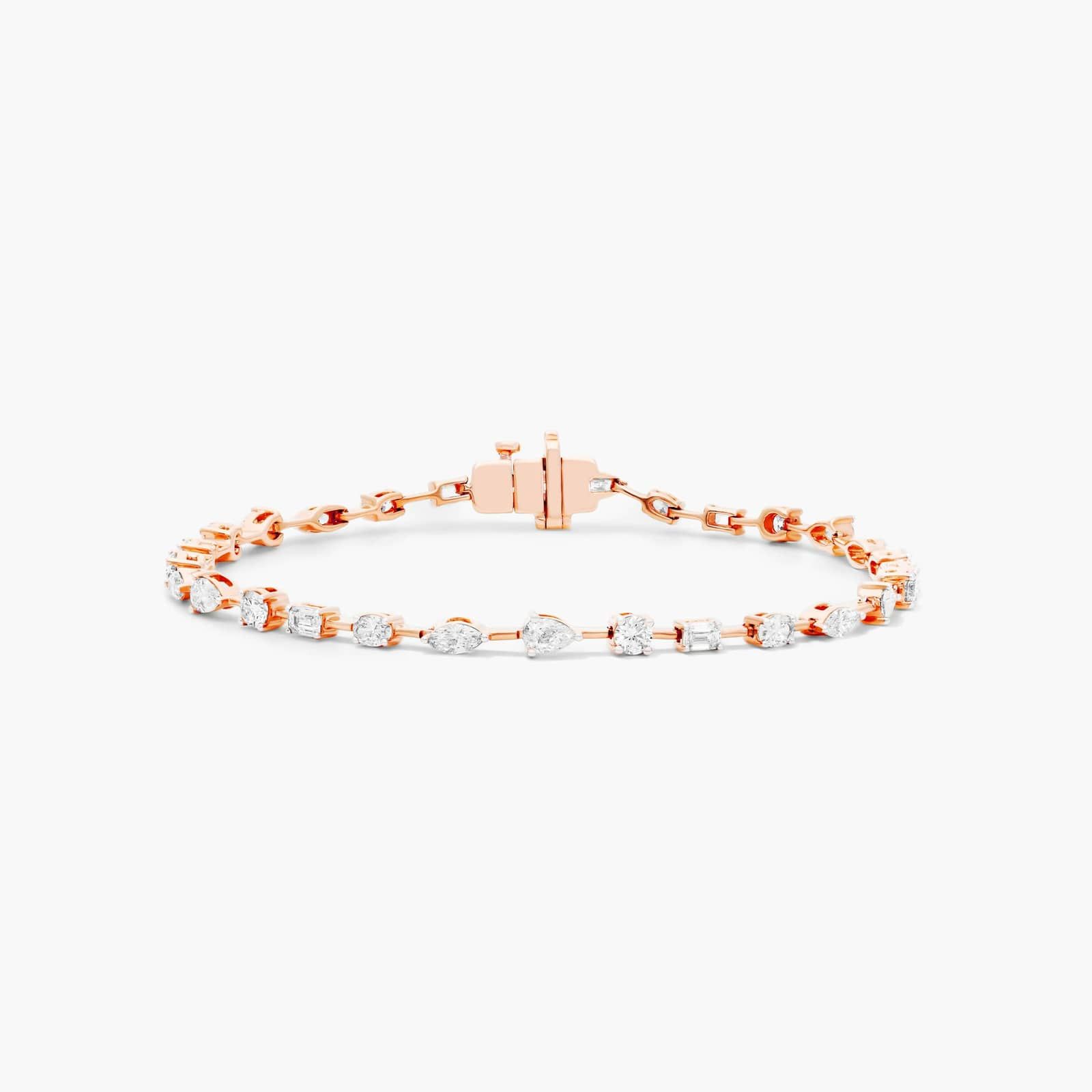 Petite Mix Shapes Lab-Grown Diamond Tennis Bracelet In 14K Rose Gold By James Allen