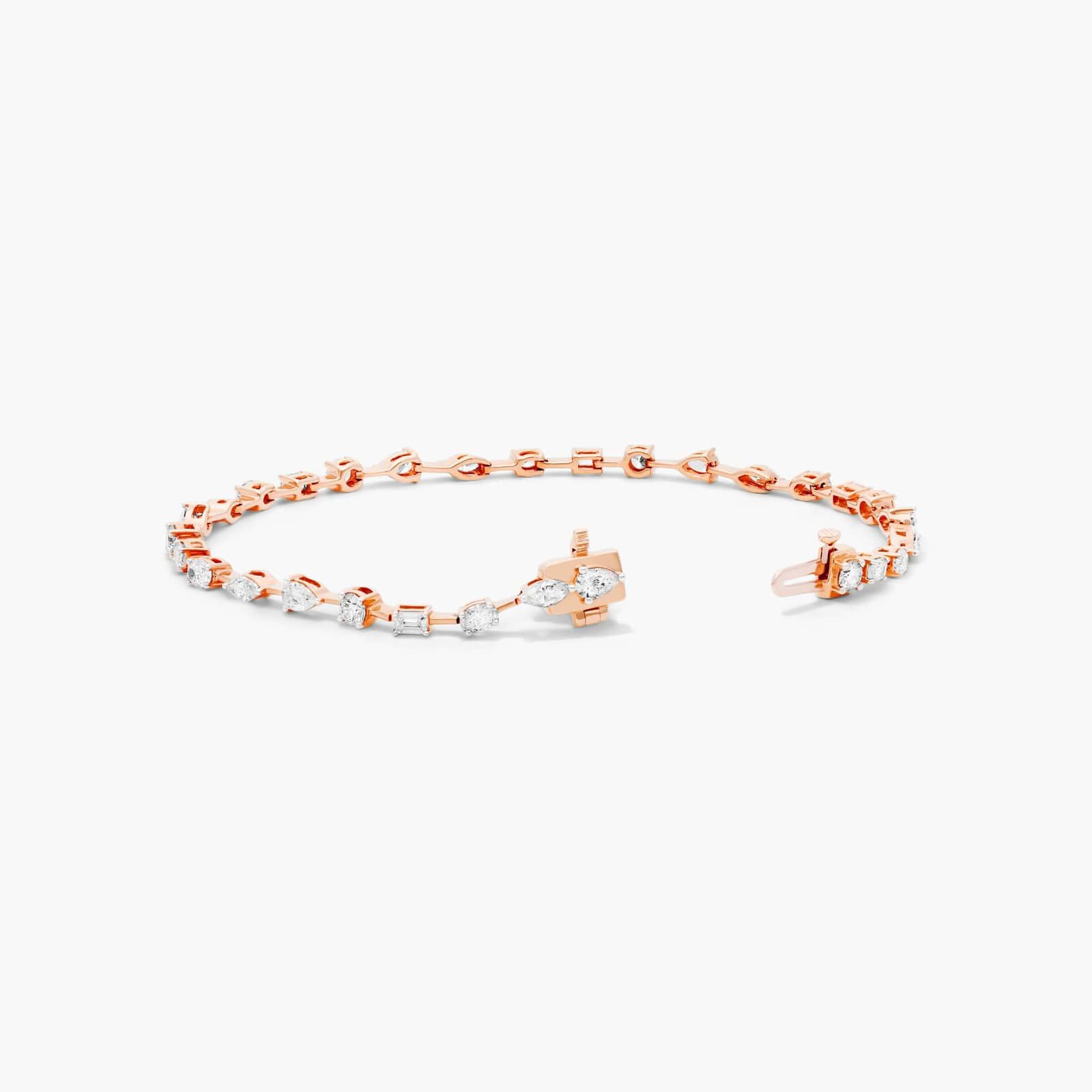 Petite Mix Shapes Lab-Grown Diamond Tennis Bracelet In 14K Rose Gold By James Allen