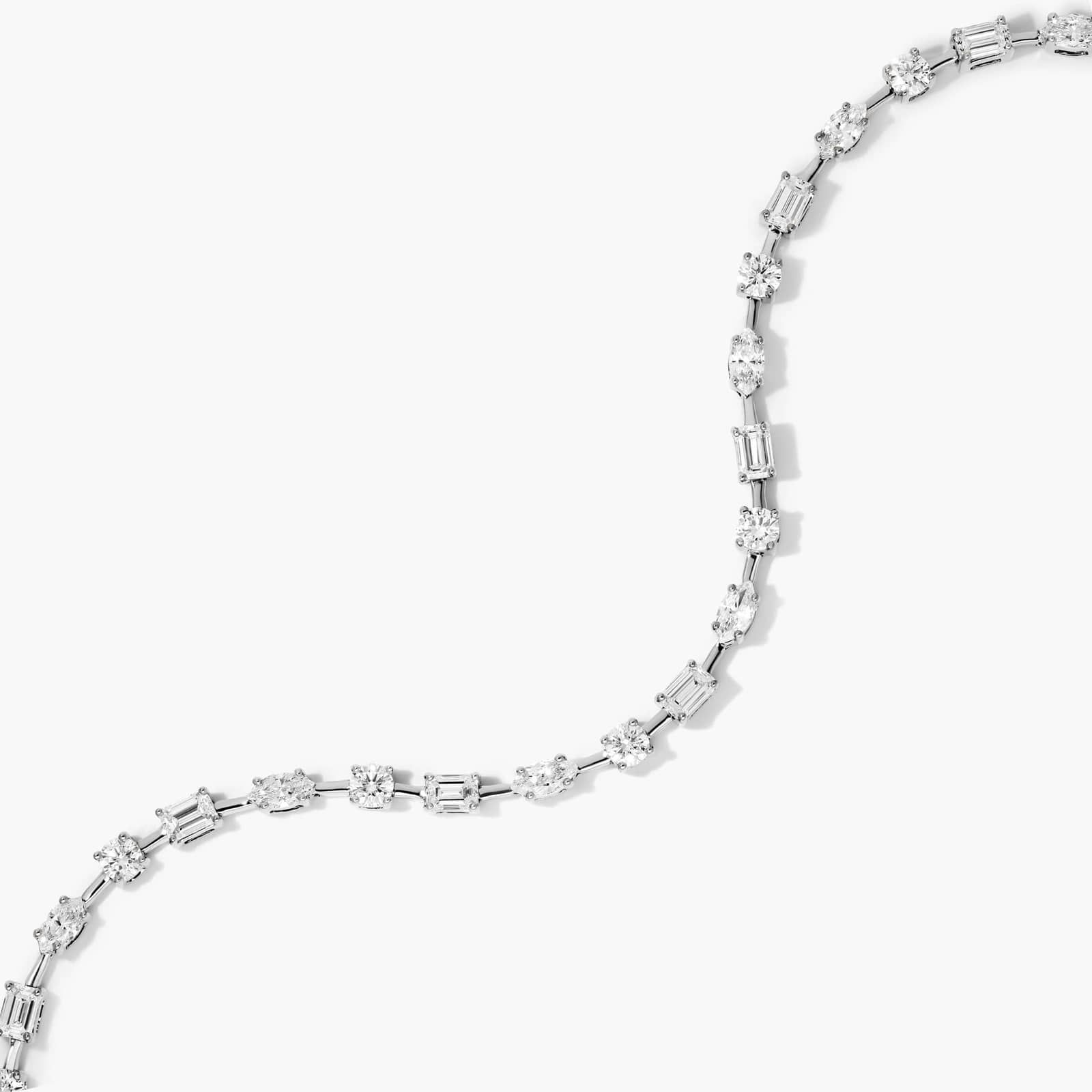 Petite Mix Shapes Lab-Grown Diamond Tennis Bracelet In 14K White Gold By James Allen