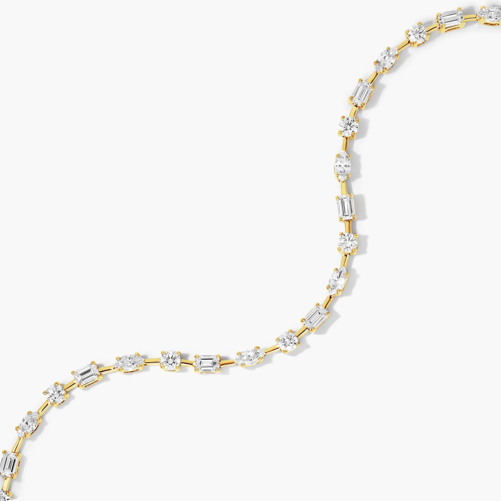 Petite Mix Shapes Diamond Tennis Bracelet In 14K Yellow Gold By James Allen