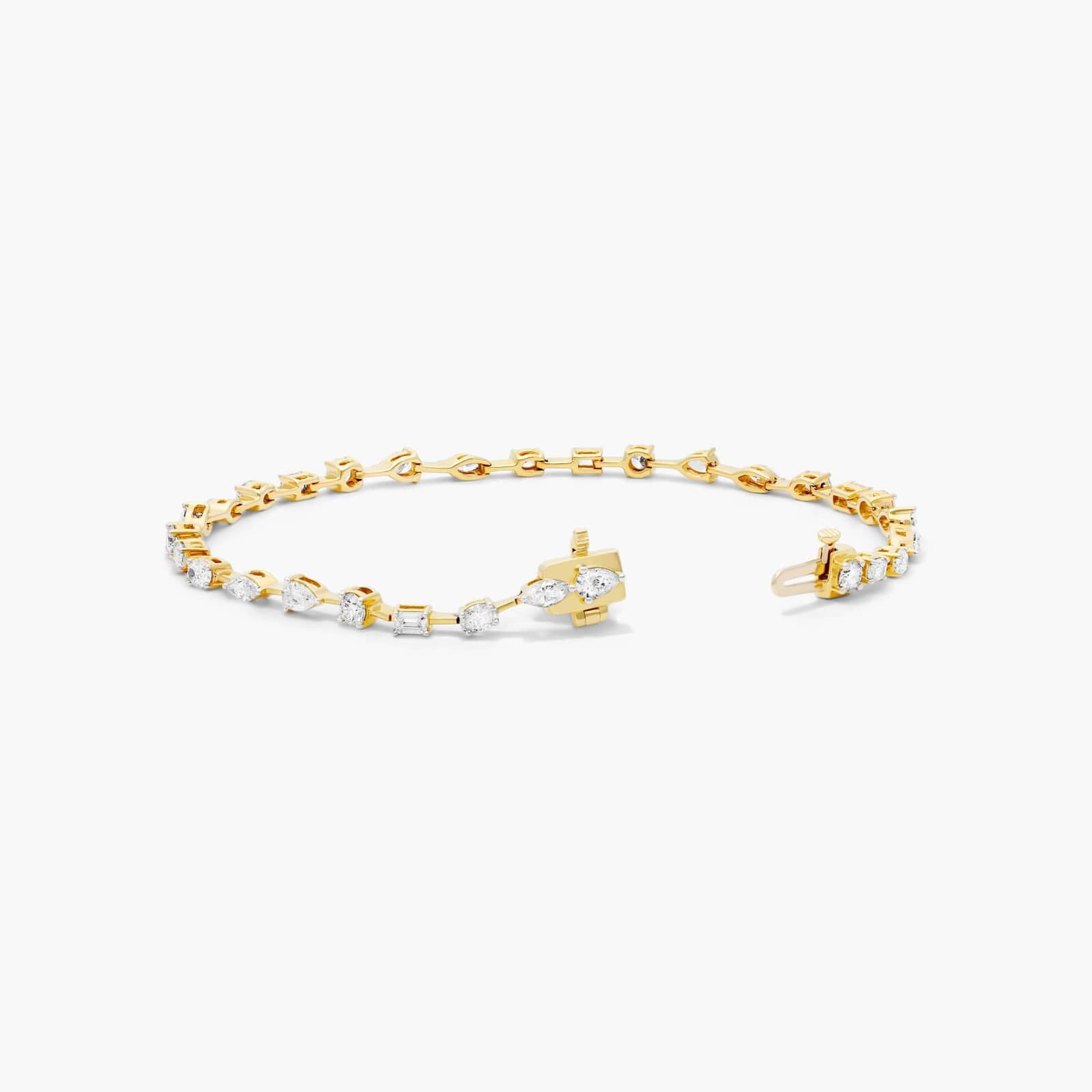 Petite Mix Shapes Lab-Grown Diamond Tennis Bracelet In 14K Yellow Gold By James Allen