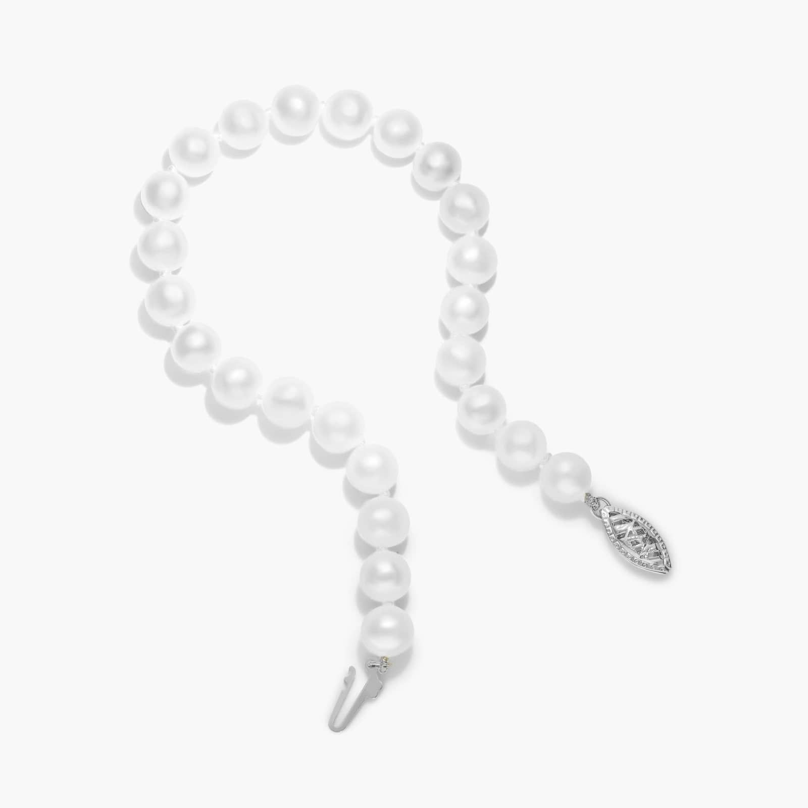 Freshwater Cultured Pearl Fish Clasp Bracelet In 14K White Gold (6-7 mm) By James Allen