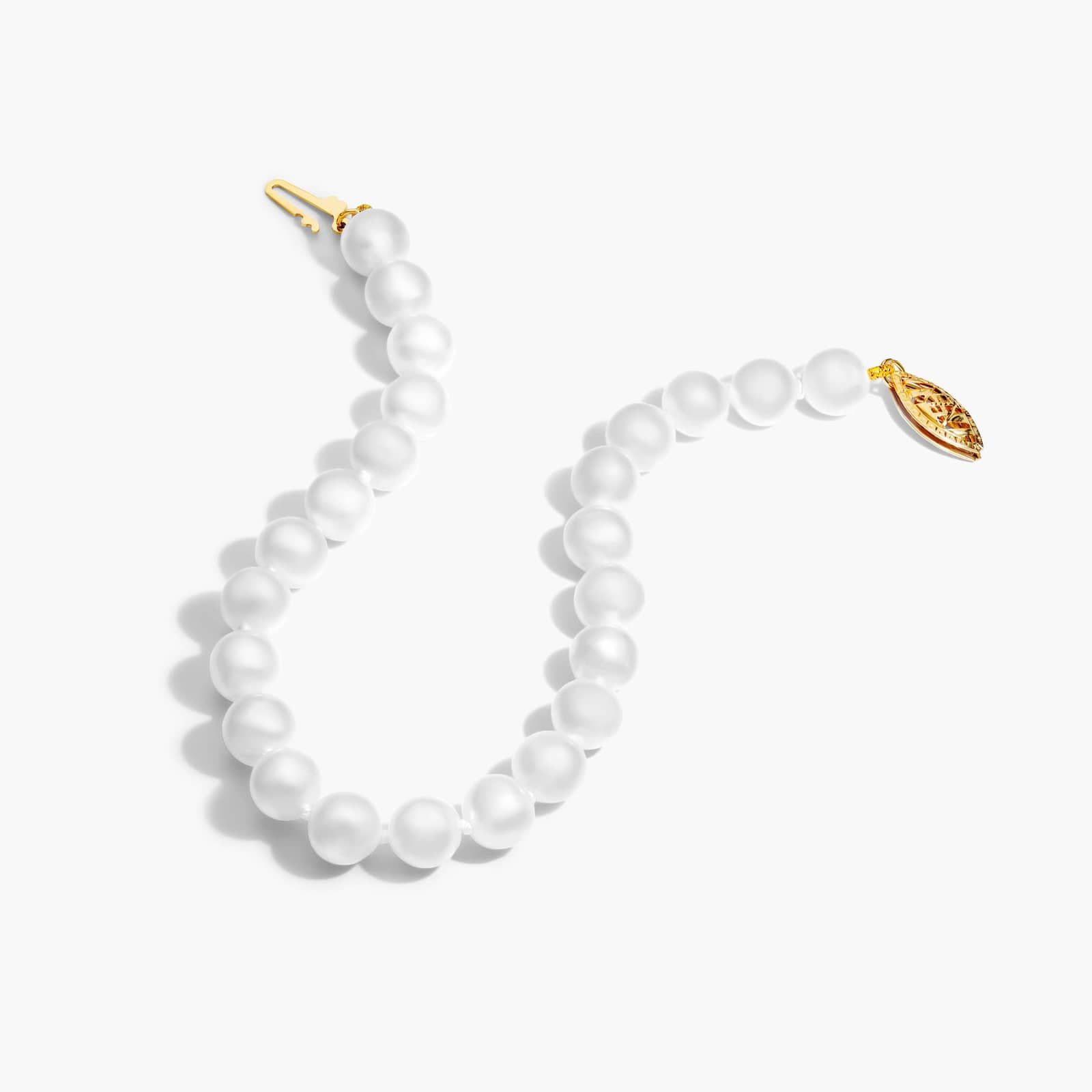 Freshwater Cultured Pearl Fish Clasp Bracelet In 14K Yellow Gold (6-7 mm) By James Allen