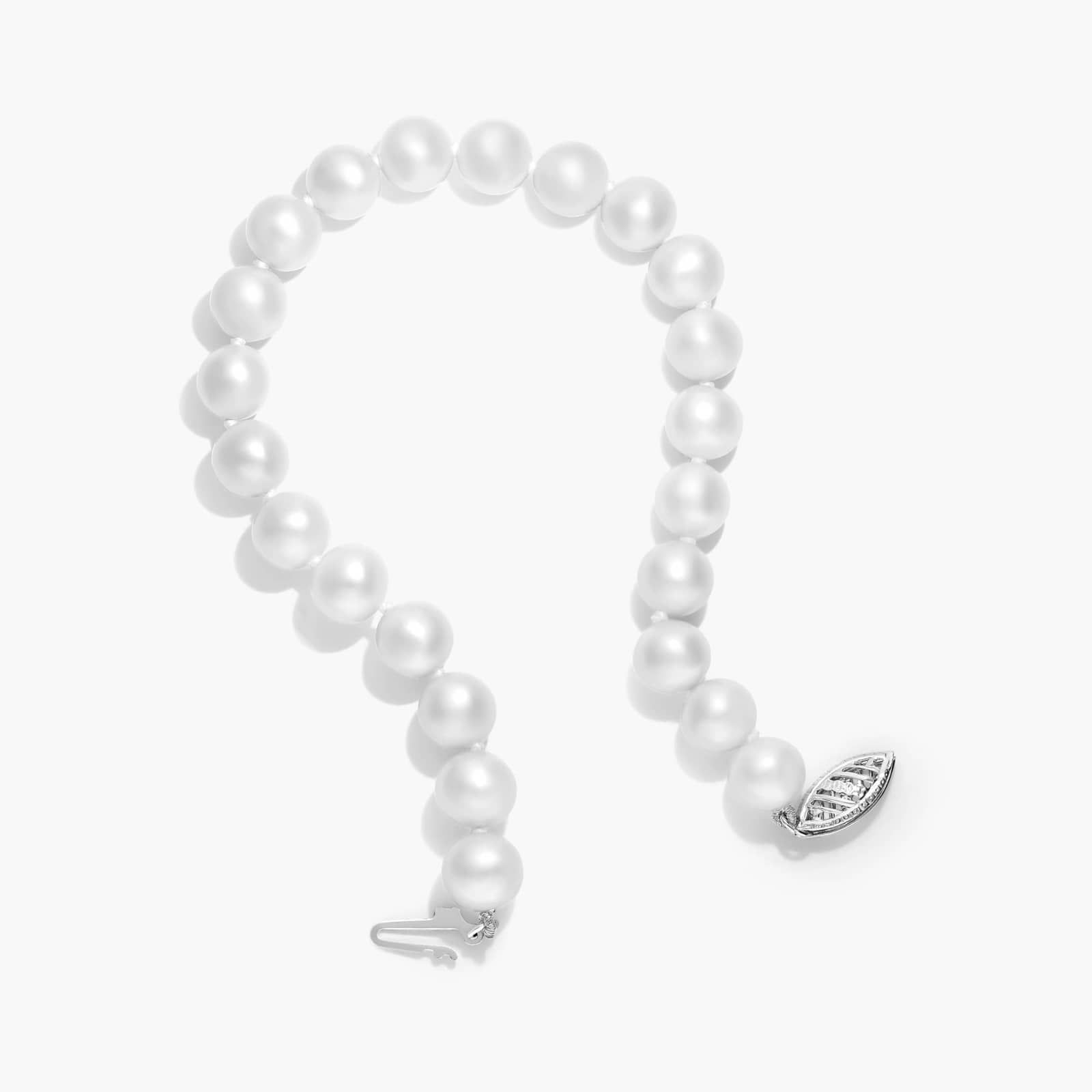 Freshwater Cultured Pearl Fish Clasp Bracelet In 14K White Gold (7-8 mm) By James Allen
