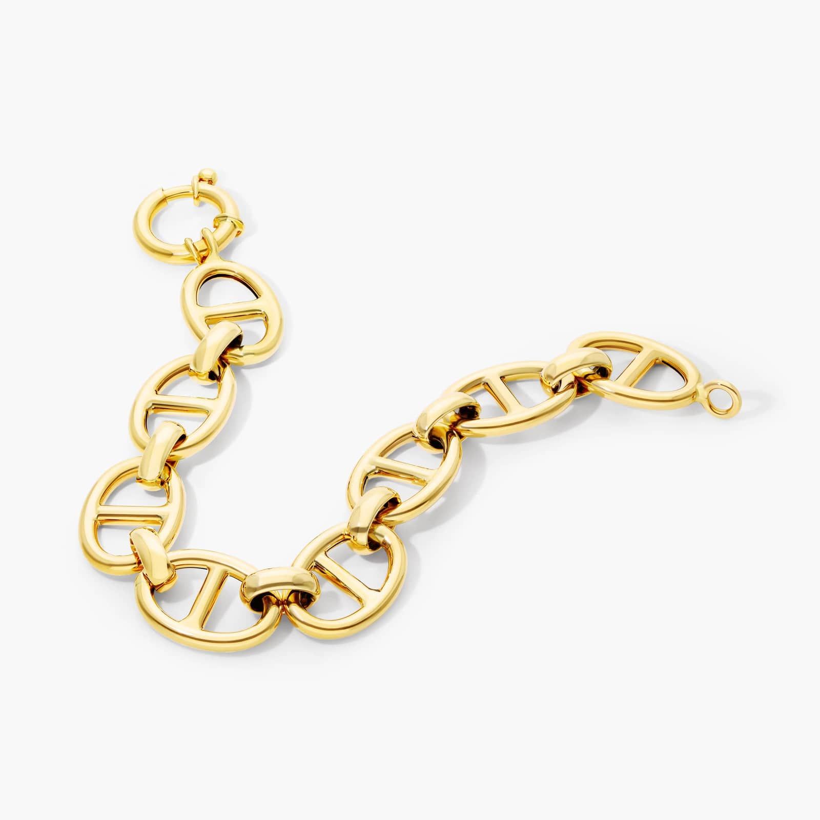 14K Yellow Gold 14mm Flat Mariner Bracelet By James Allen