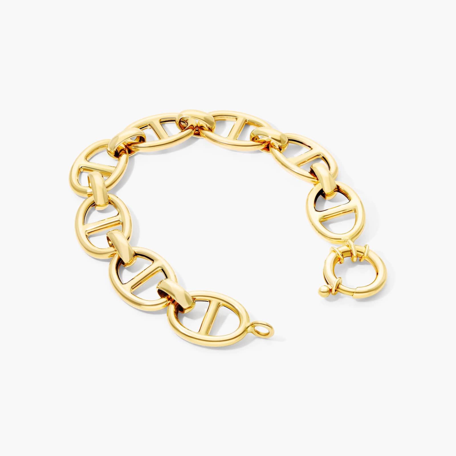 14K Yellow Gold 14mm Flat Mariner Bracelet By James Allen