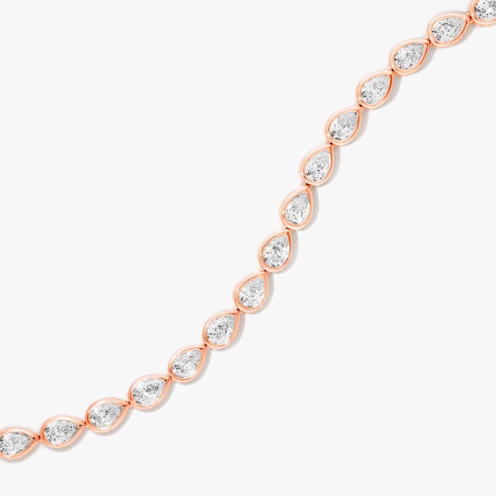 Bezel Tennis Bracelet With Pear Cut Lab-Grown Diamonds In 14K Rose Gold By James Allen