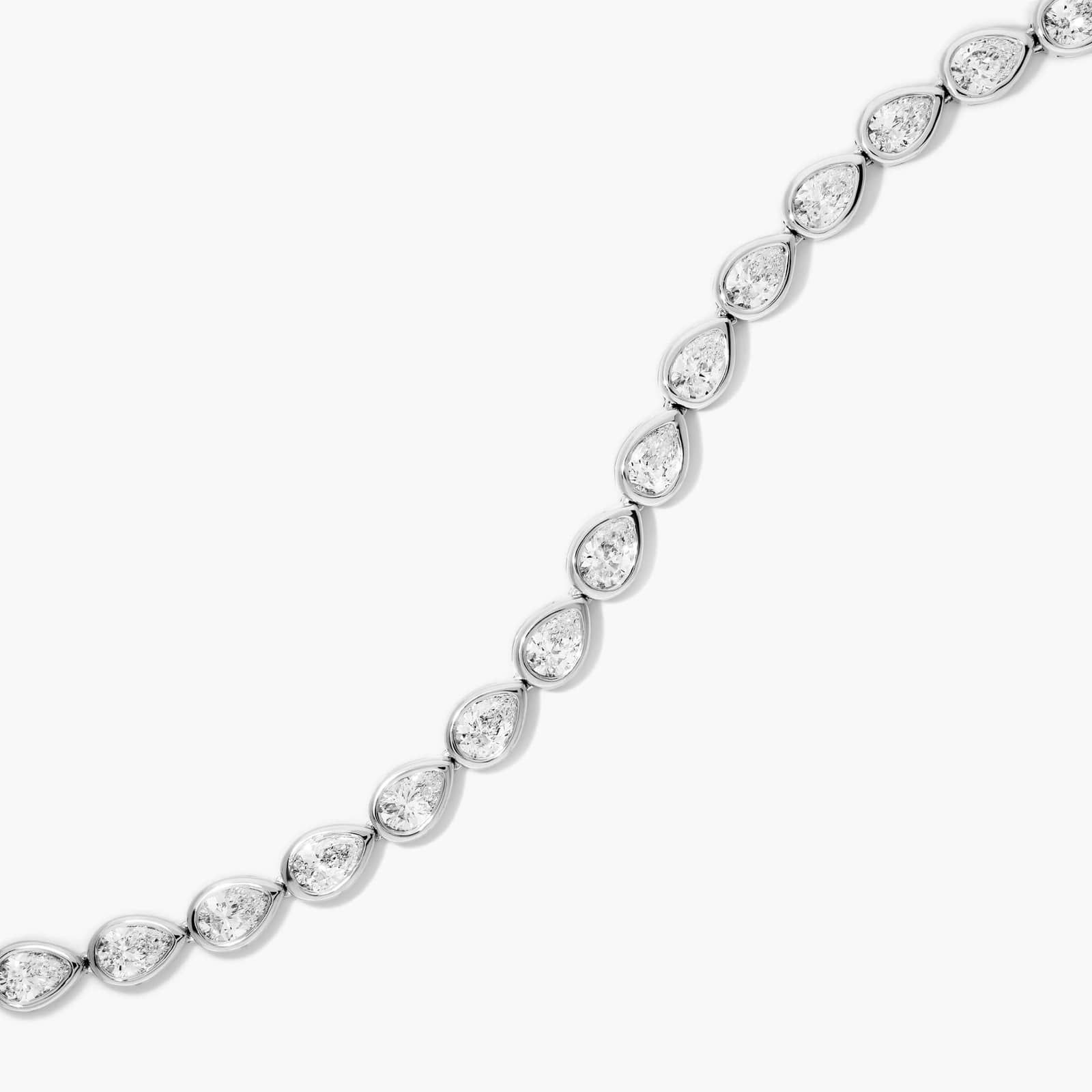 Bezel Tennis Bracelet With Pear Cut Diamonds In 14K White Gold By James Allen