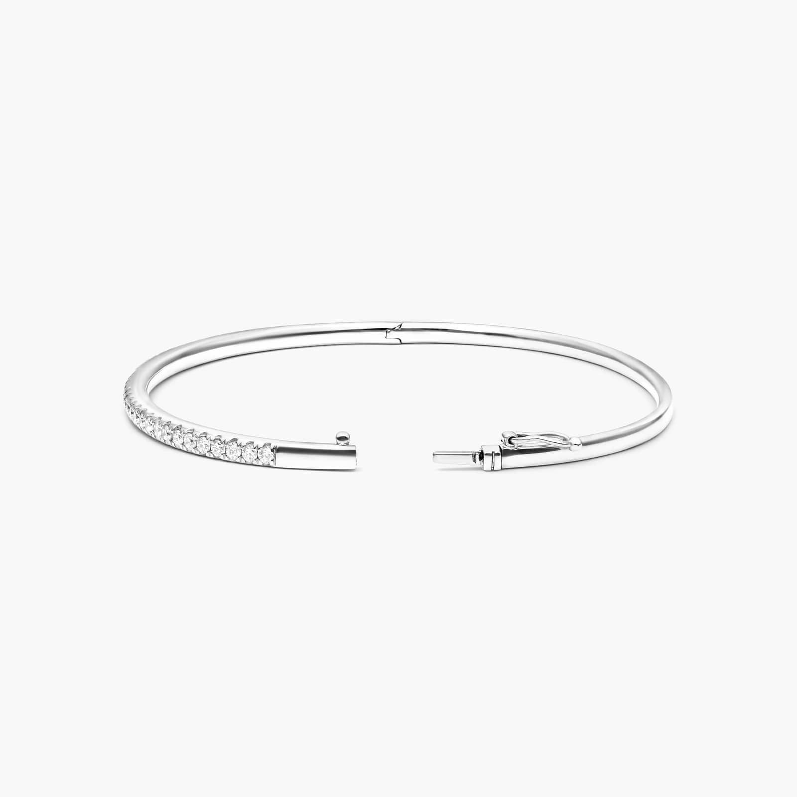 Single Row Diamond Bangle In 14K White Gold By James Allen