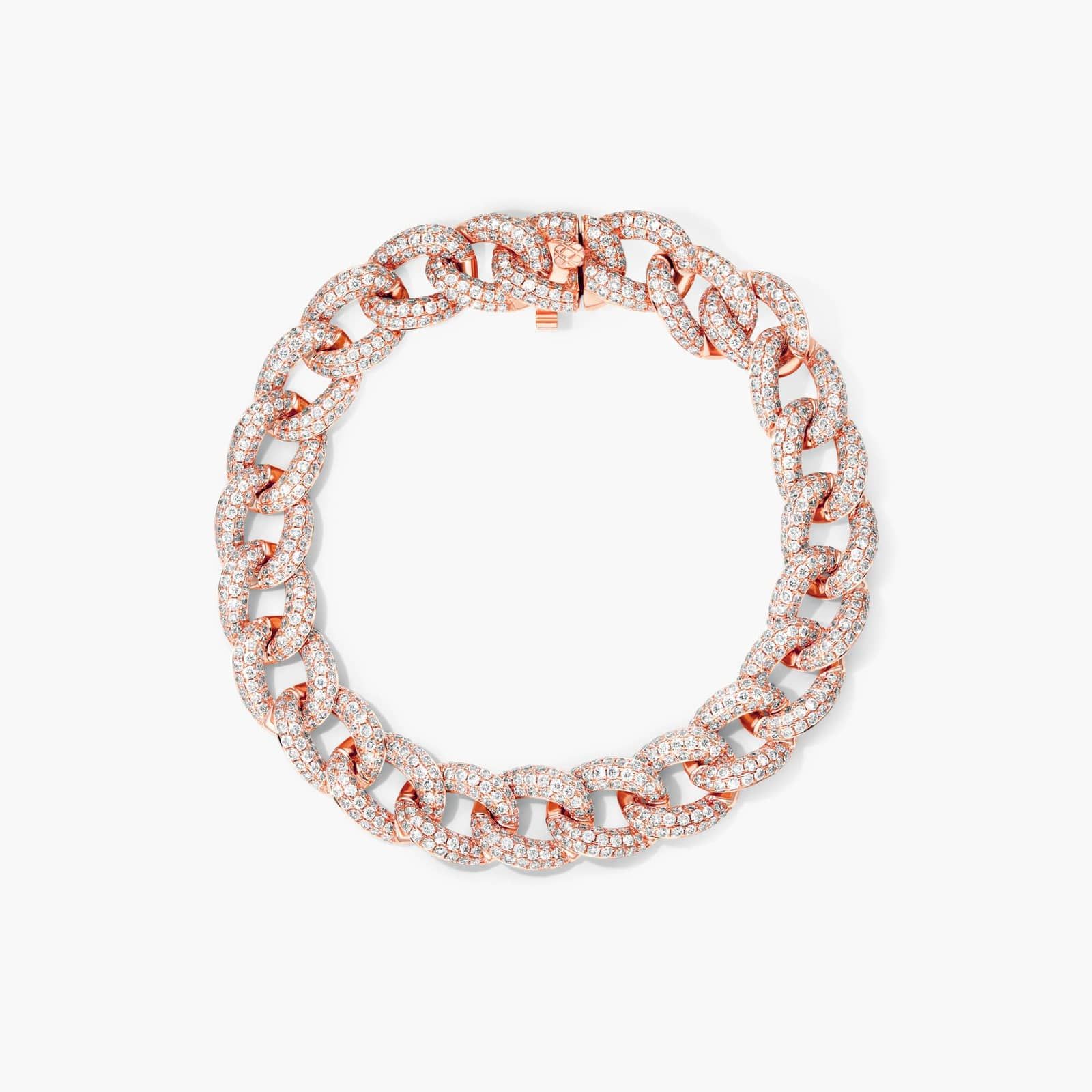 Pavé Curb Chain Diamond Bracelet in 14K Rose Gold By James Allen