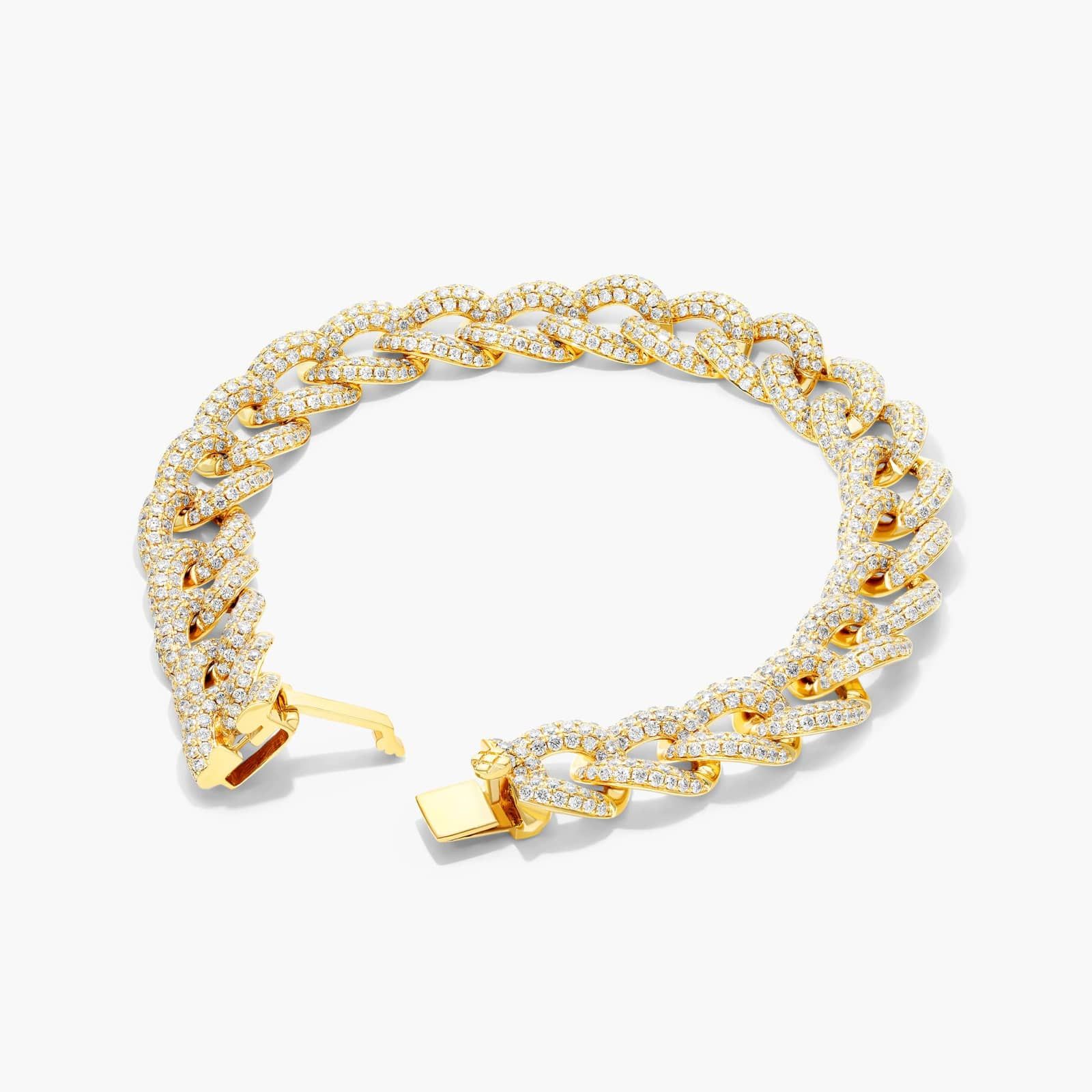 Pavé Curb Chain Diamond Bracelet In 14K Yellow Gold By James Allen