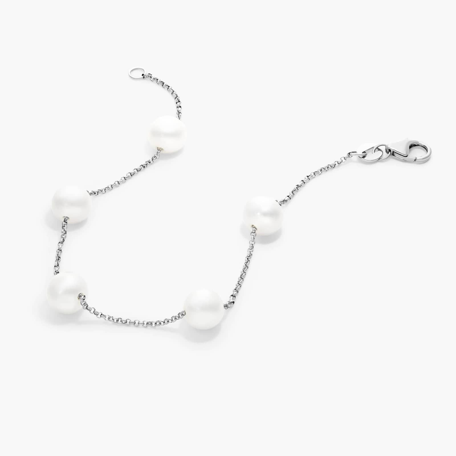 Freshwater Cultured Pearl Station Bracelet In 14K White Gold By James Allen