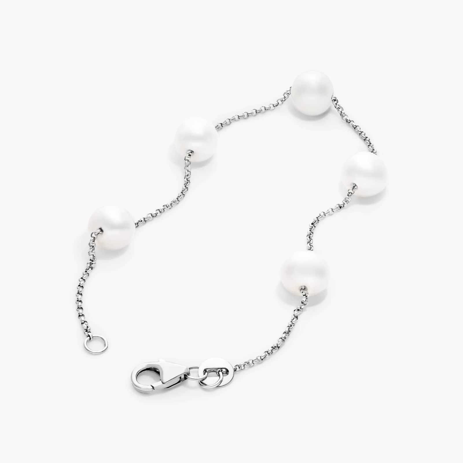 Freshwater Cultured Pearl Station Bracelet In 14K White Gold By James Allen